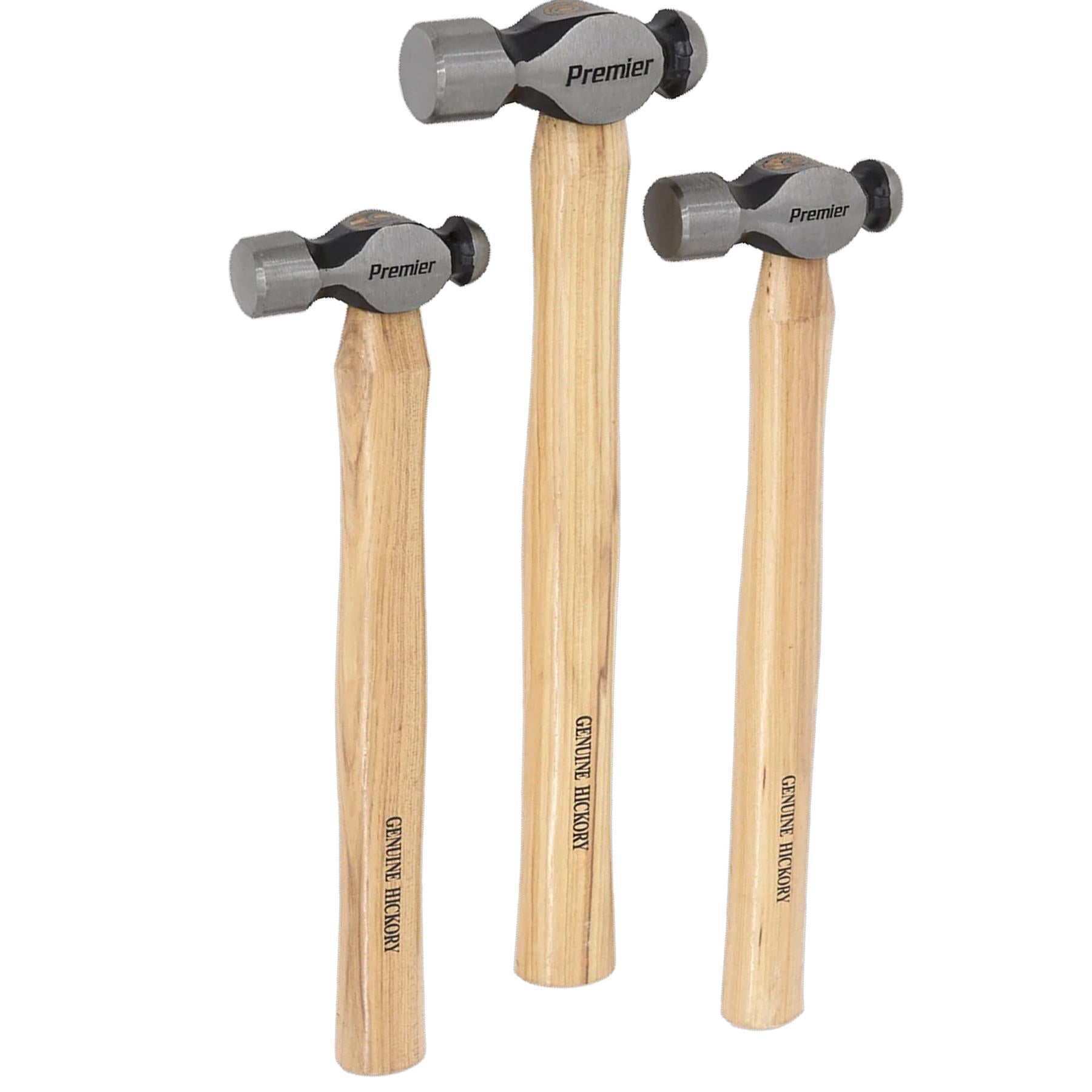 Sealey Ball Pein Hammer Set 3pc Hickory Shafts