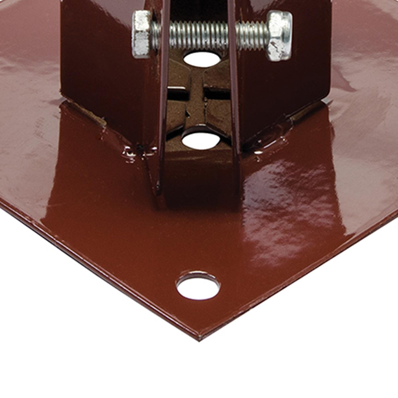 Fence Post Support Bolt Down 2" 50mm Garden Holder Like Metpost Bolt Grip Brown 1PC