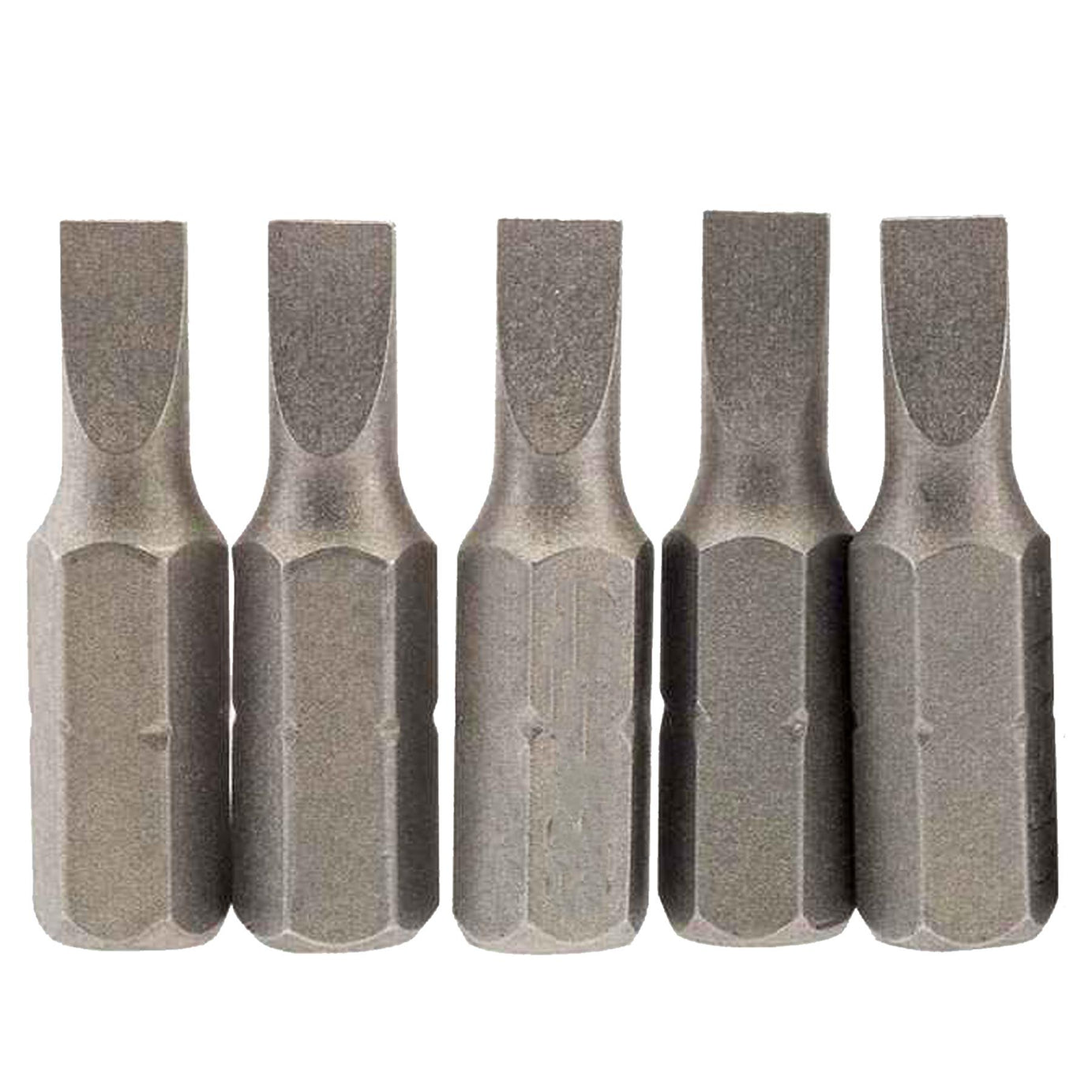 Slotted Screwdriver Bits 6mm CRV Chrome Vanadium Steel 1/4" Hex Drive 5Pcs