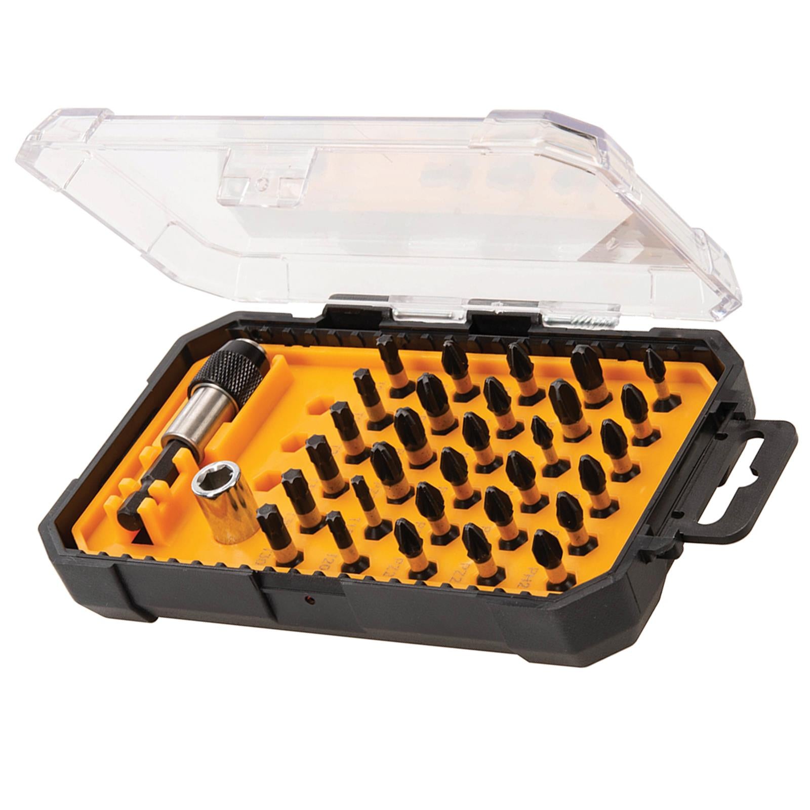 Impact Screwdriver Bits Set 32pce With 50mm Magnetic Holder And Socket Adaptor