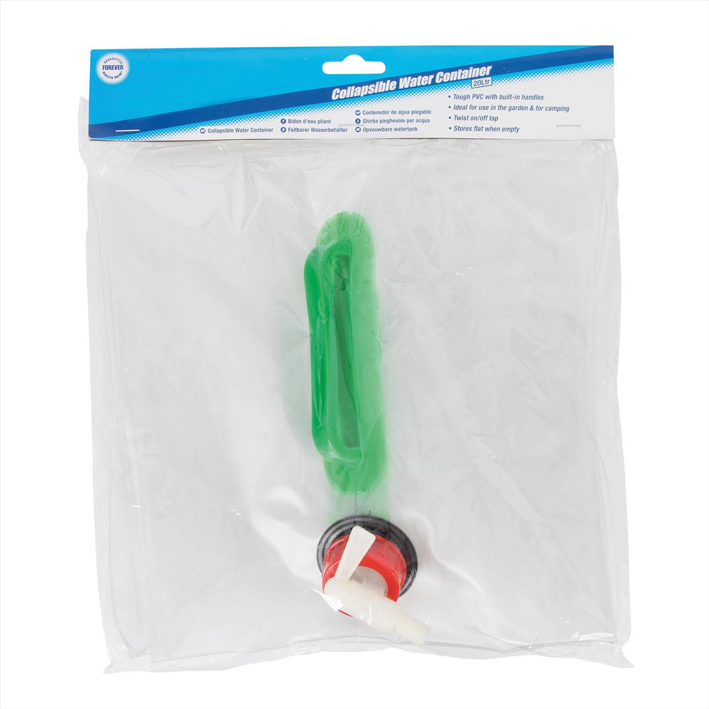 Collapsible Water Container - 20Ltr Easy To Store Sturdy Top And Side Handle