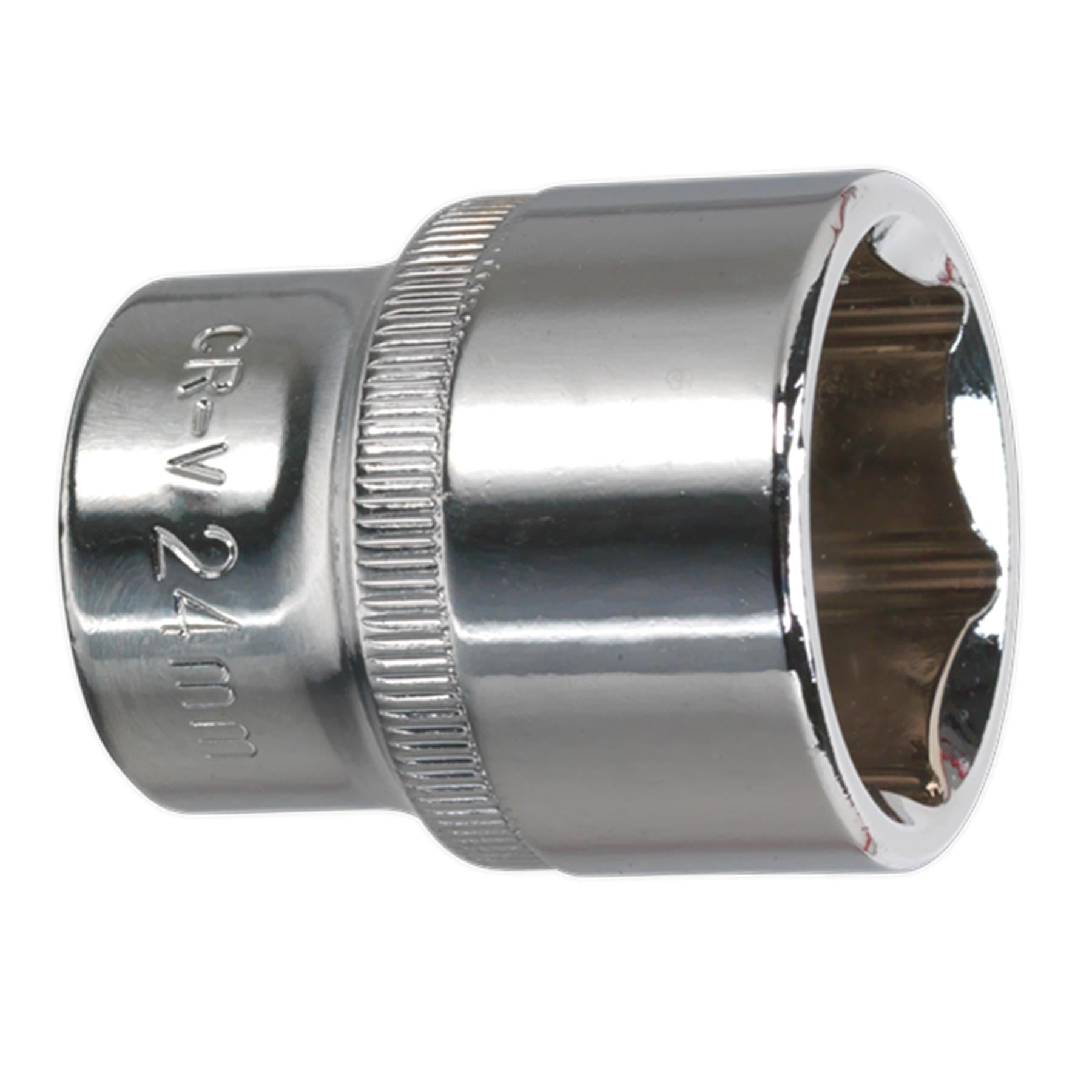 Sealey WallDrive Socket 24mm 1/2"Sq Drive Fully Polished