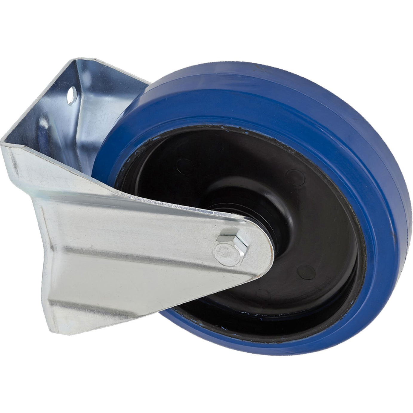 Sealey Heavy-Duty Blue Elastic Rubber Fixed Castor Wheel 125mm