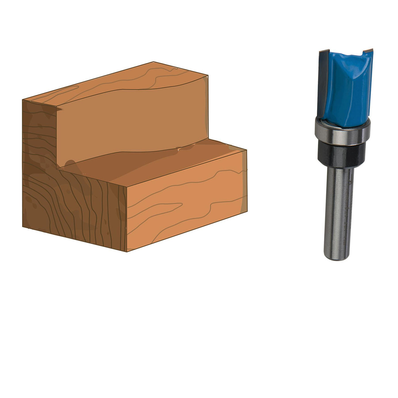 8mm Template Cuttes Router Bit TCT Twin Fluted Kitchen 5/8" X 3/4" X 5/8"