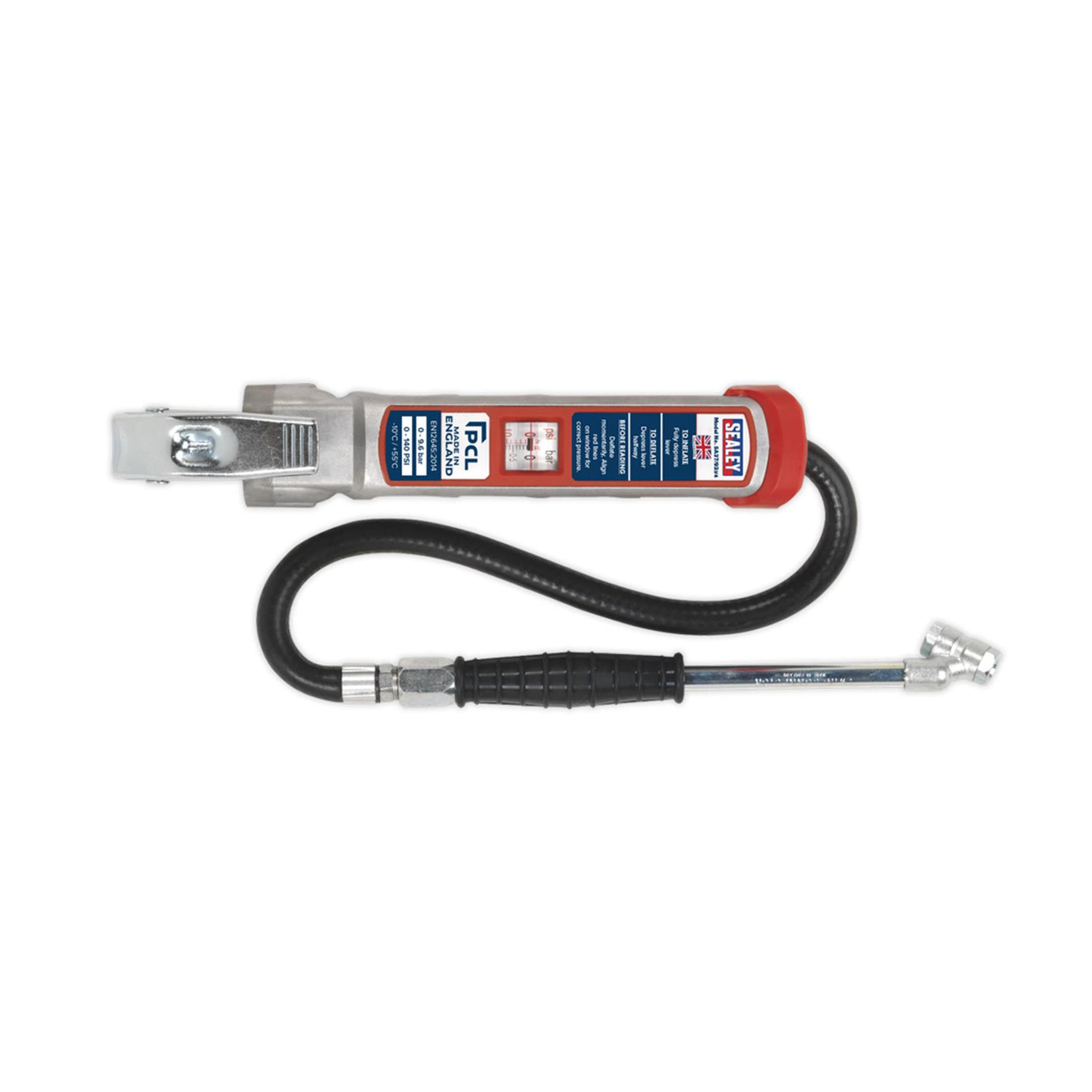 Sealey Professional Tyre Inflator with Twin Push-On Connector