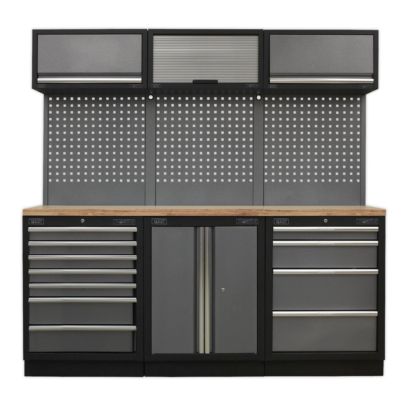 Sealey Superline Pro 2.0m Storage System - Wood Worktop