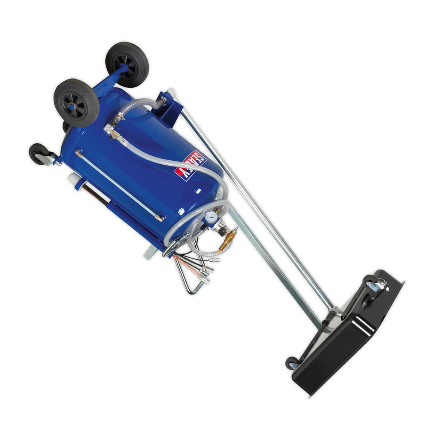 Sealey Mobile Oil Drainer + Probes 80L Cantilever Air Discharge