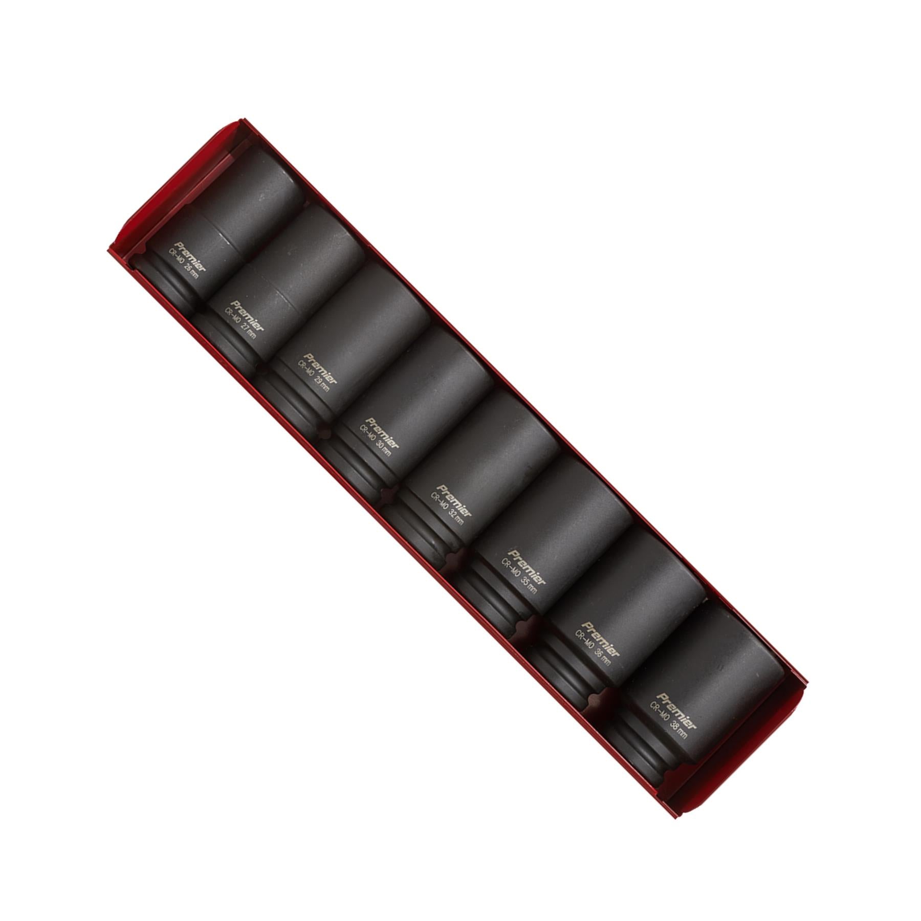 Sealey Impact Socket Set 8pc 3/4"Sq Drive Deep Metric Chrome Molybdenum Steel