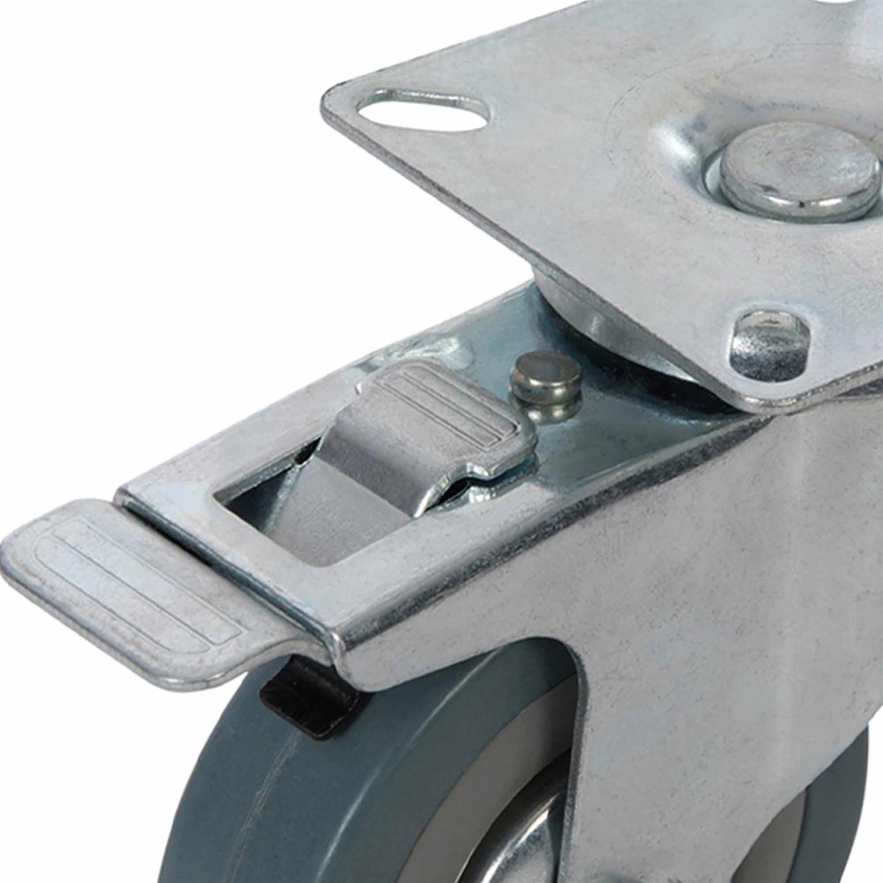 Heavy Duty Swivel Rubber Castor Caster Wheels Cart Wheel 100mm 6 PC
