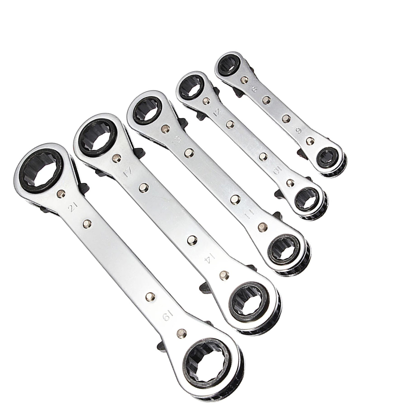 Ratcheting Ring Spanner Set 5 Metric Ratchet Ring Spanners 6-21mm Spanners