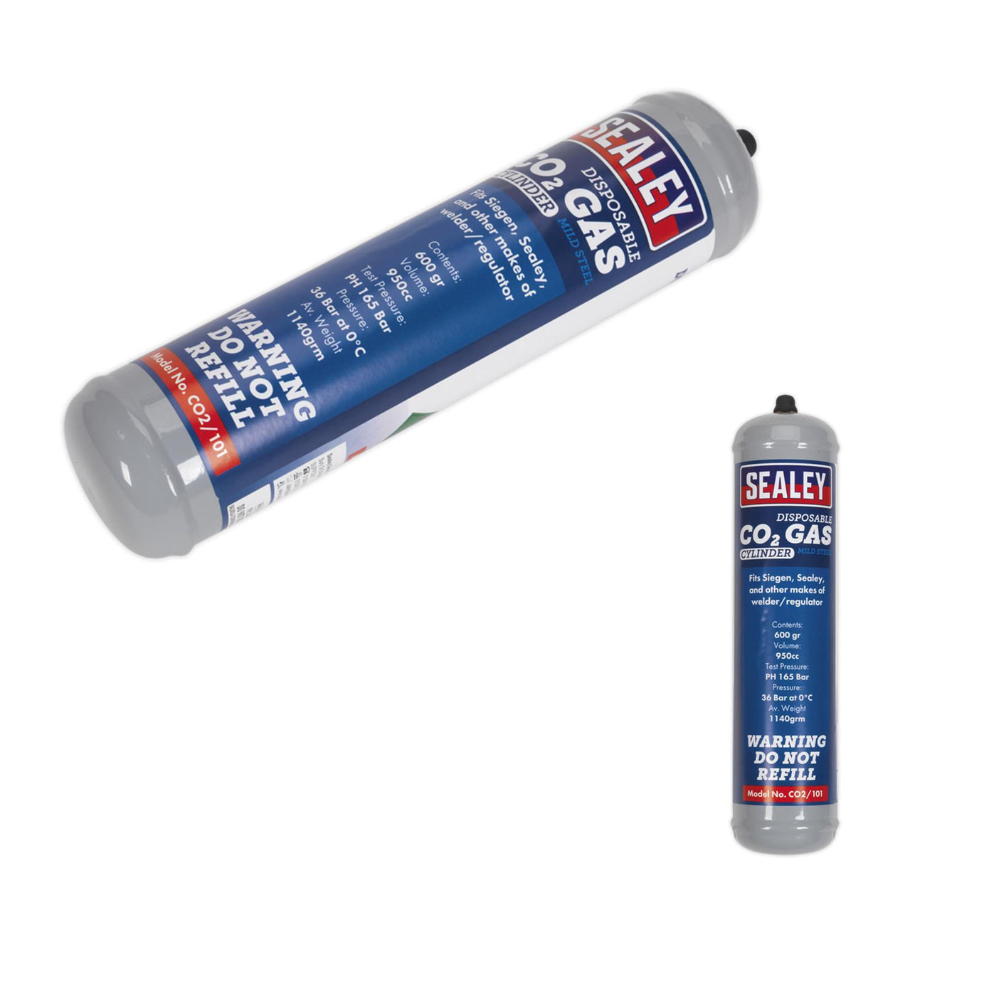 Sealey Gas Cylinder Disposable Carbon Dioxide 600g