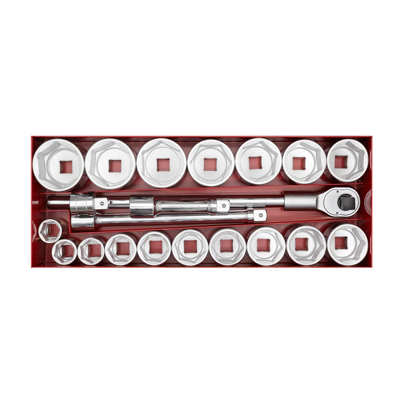 Sealey Socket Set 22pc Chrome Vanadium Steel 1"Sq Drive 6pt WallDrive Metric