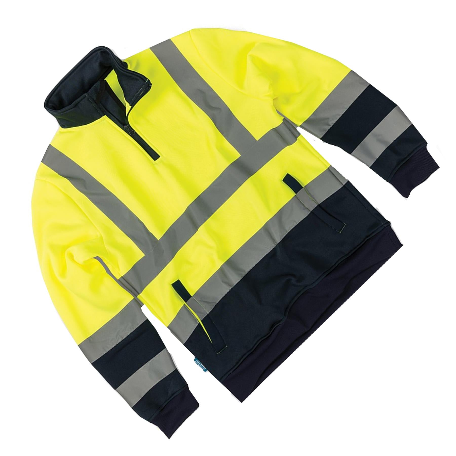 Tough Grit Hi-vis 2-tone High Visibility Sweatshirt Workwear Safety Jumper XL