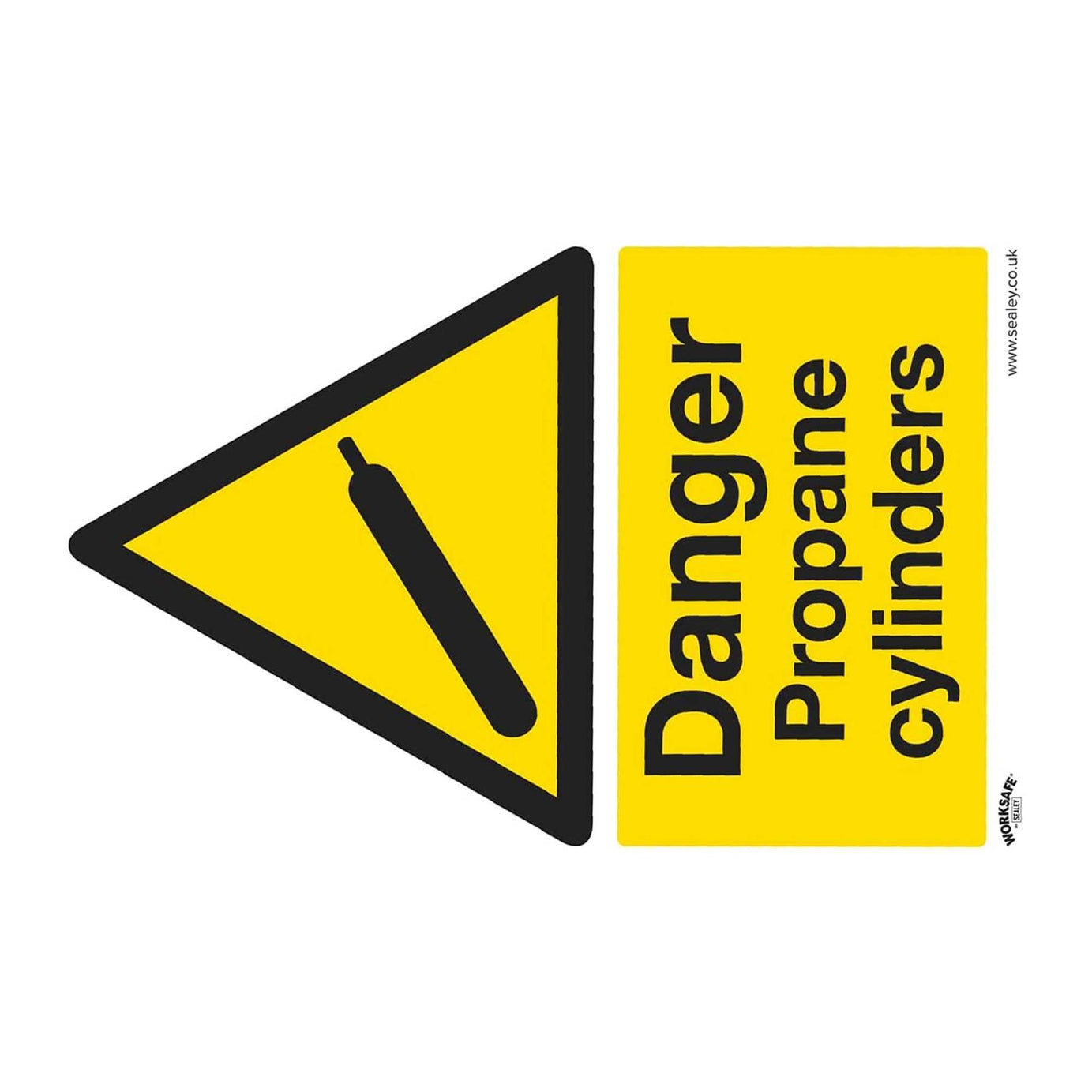 Sealey Warning Safety Sign - Danger Propane Cylinders - Self-Adhesive Vinyl