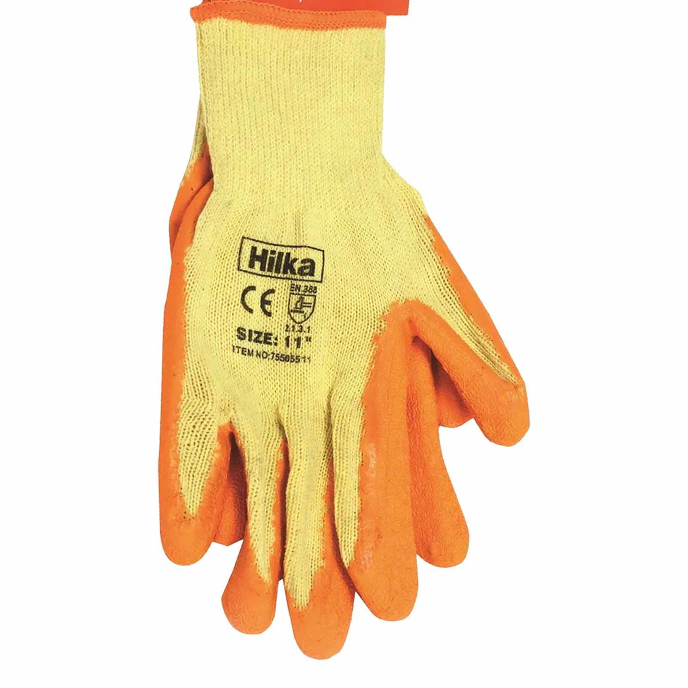 Orange Latex Coated Work Gloves