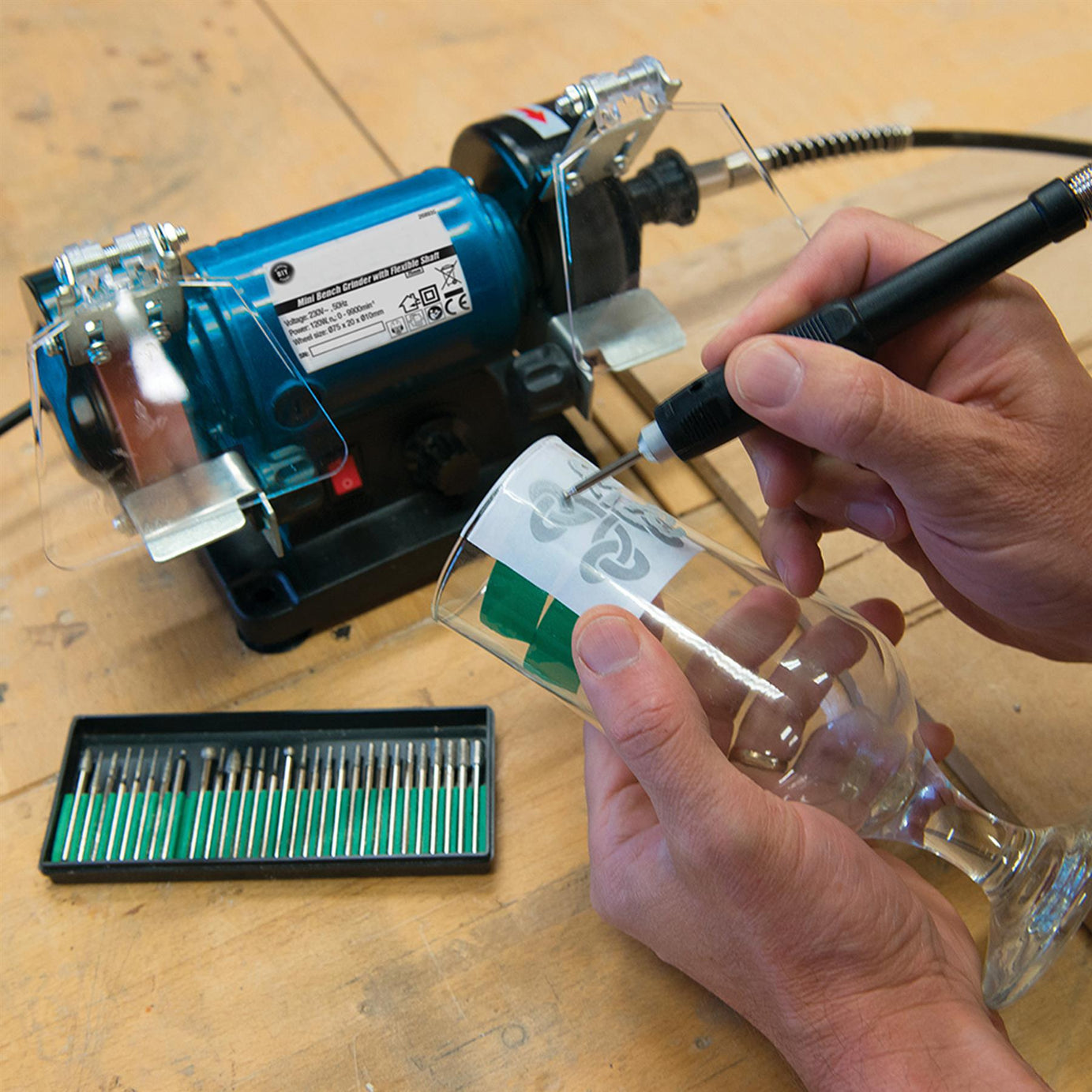 120W Multi Grinder 75mm Small Bench Grinder Engraver Tool Modelling Steam