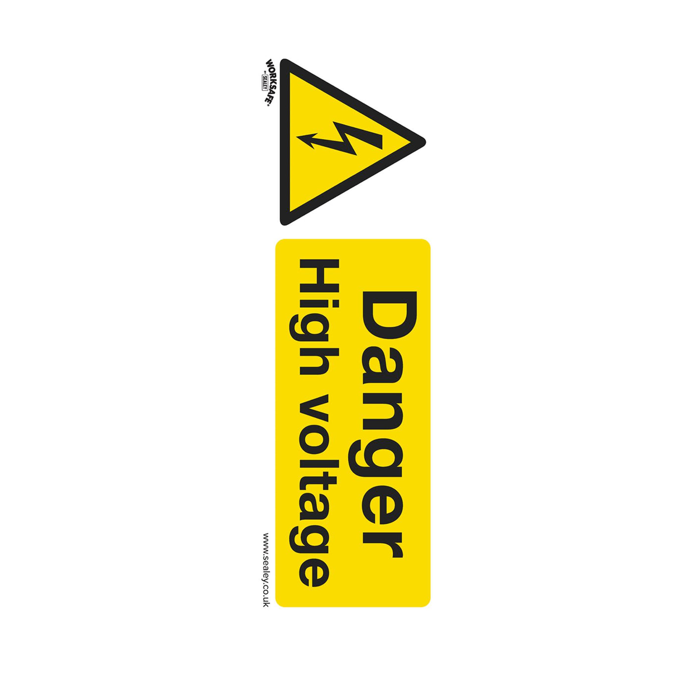 Sealey Safety Sign - Danger High Voltage - Self Adhes. Pack of 10