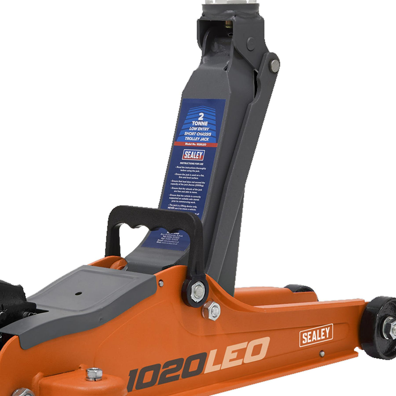 Sealey 2 Tonne Low Profile Trolley Jack Hydraulic Lift Heavy Duty Floor Orange