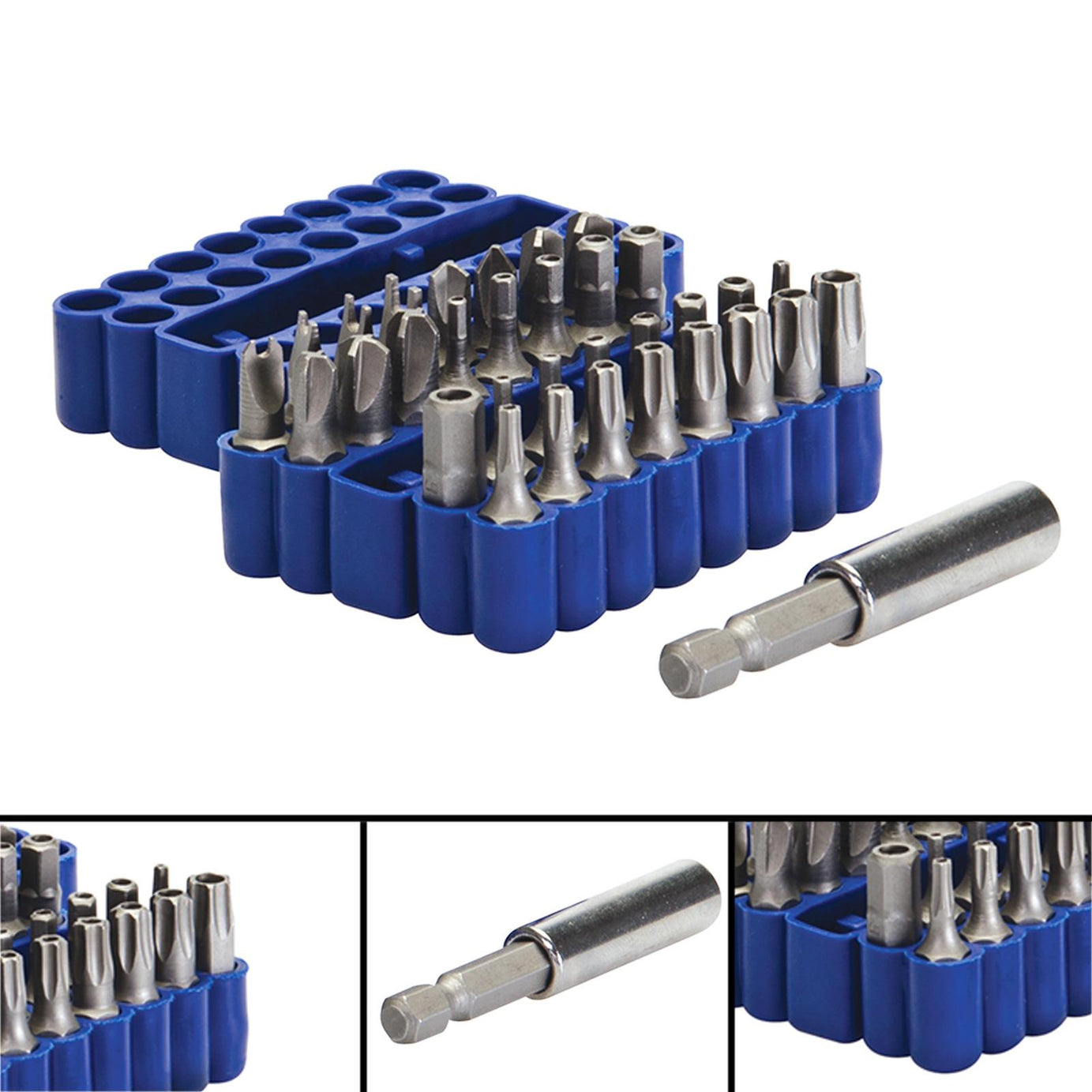 New 33Pc Security Magnetic Bit Set Screwdriver Holder Torx Hex Star