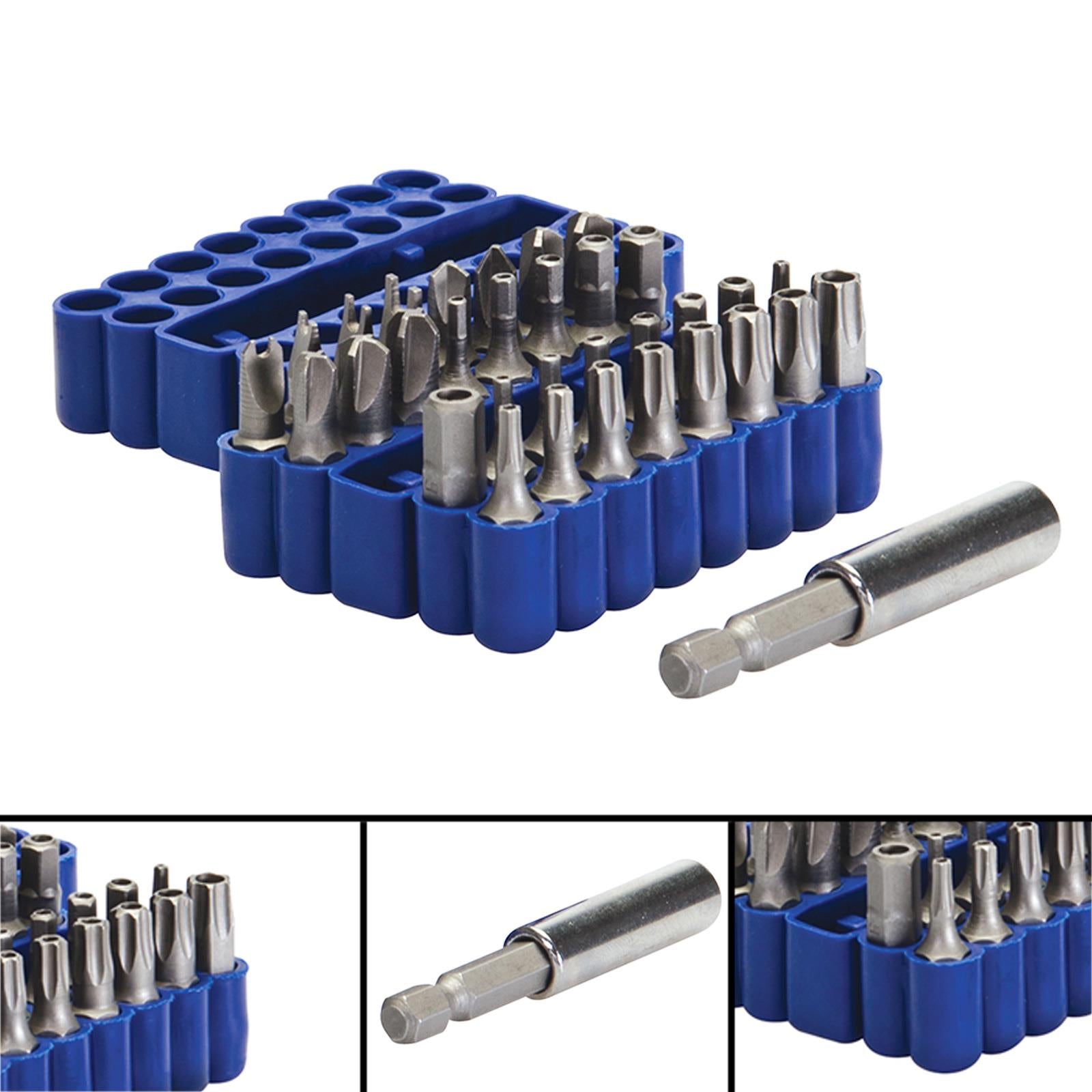 New 33Pc Security Magnetic Bit Set Screwdriver Holder Torx Hex Star