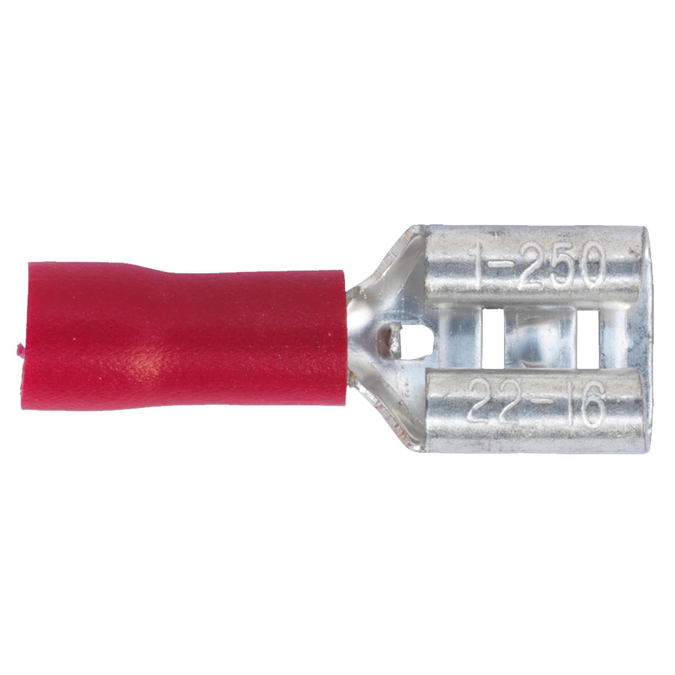Sealey Push-On Terminal 6.3mm Female Red Pack of 100
