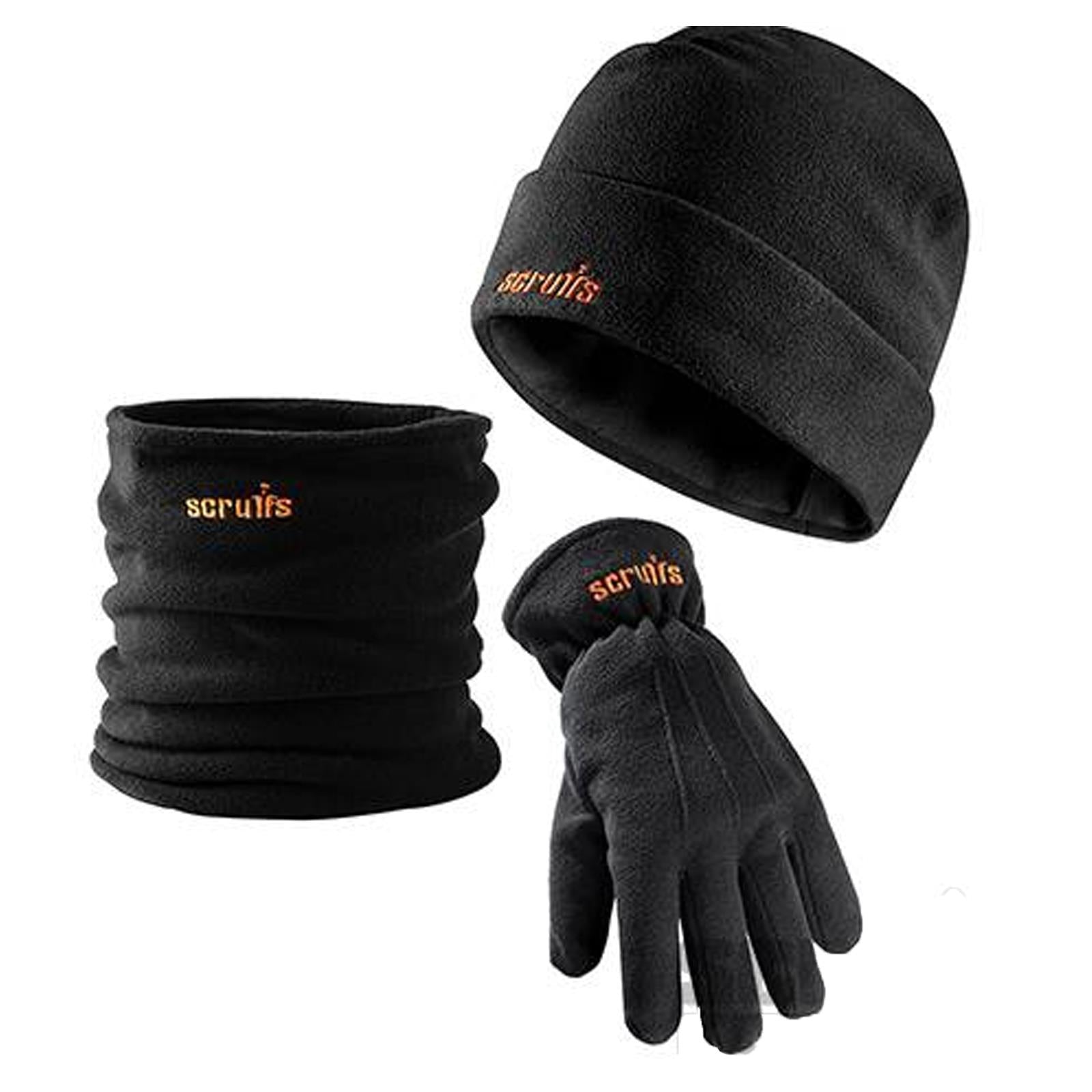 Scruffs Winter Work Wear Essentials Fleece Beanie Hat Gloves Neck Warmer Snood