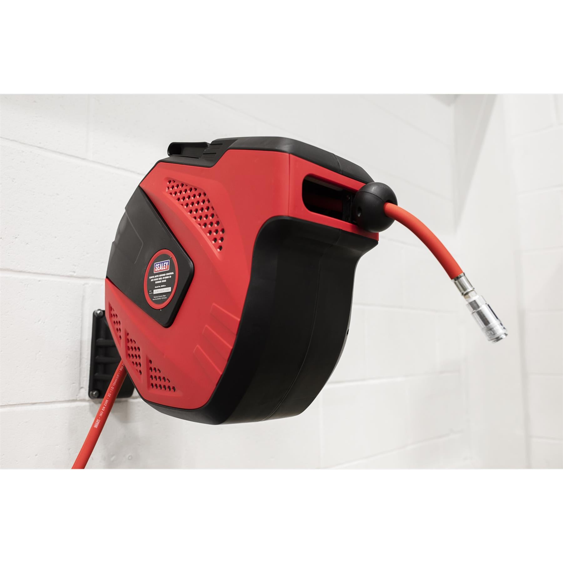 Sealey Air Hose Reel Auto-Rewind Control 15m �10mm ID - Rubber Hose