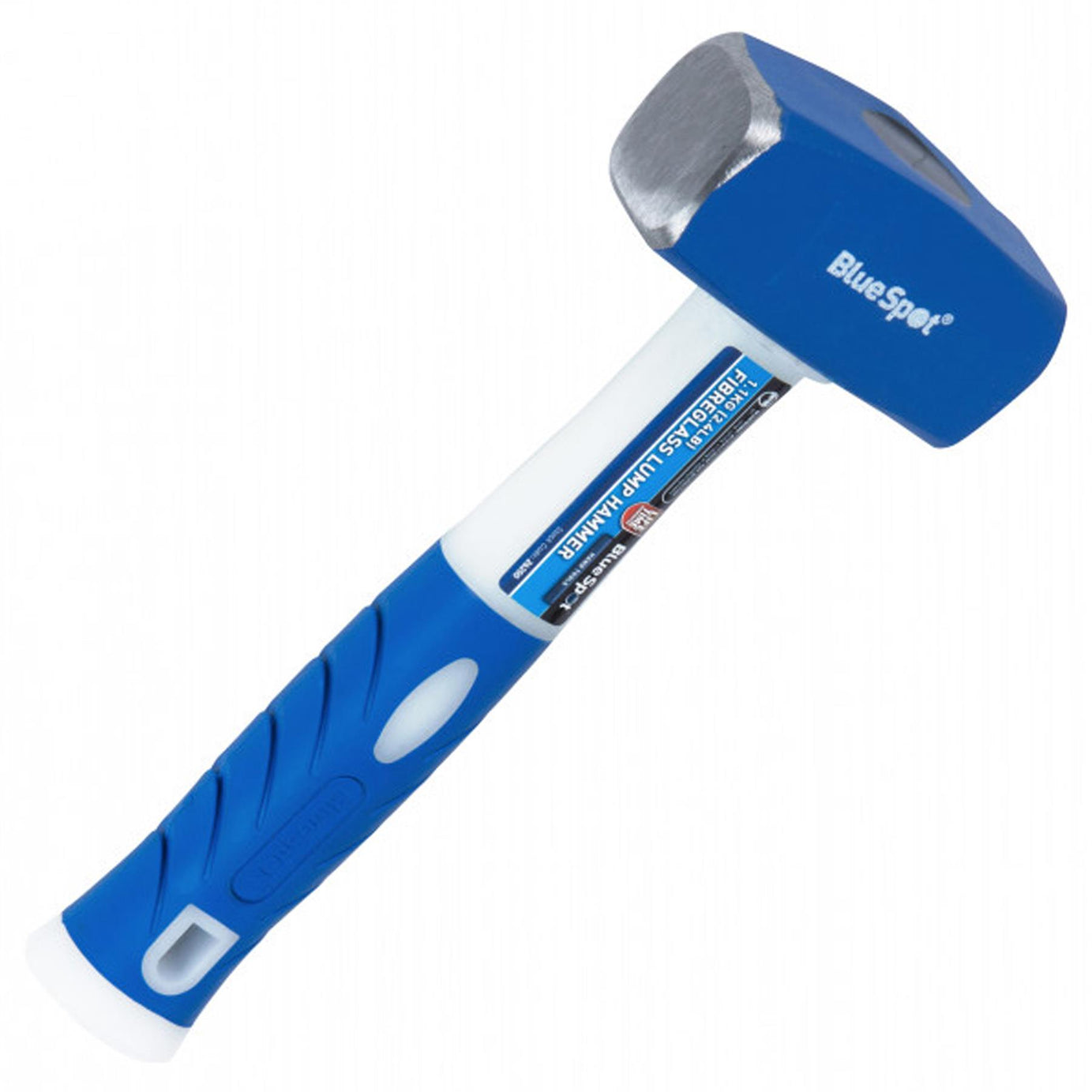 BlueSpot 2.4lbs Fibreglass Handle Hardened Steel Lump Hammer Club 1.1kg