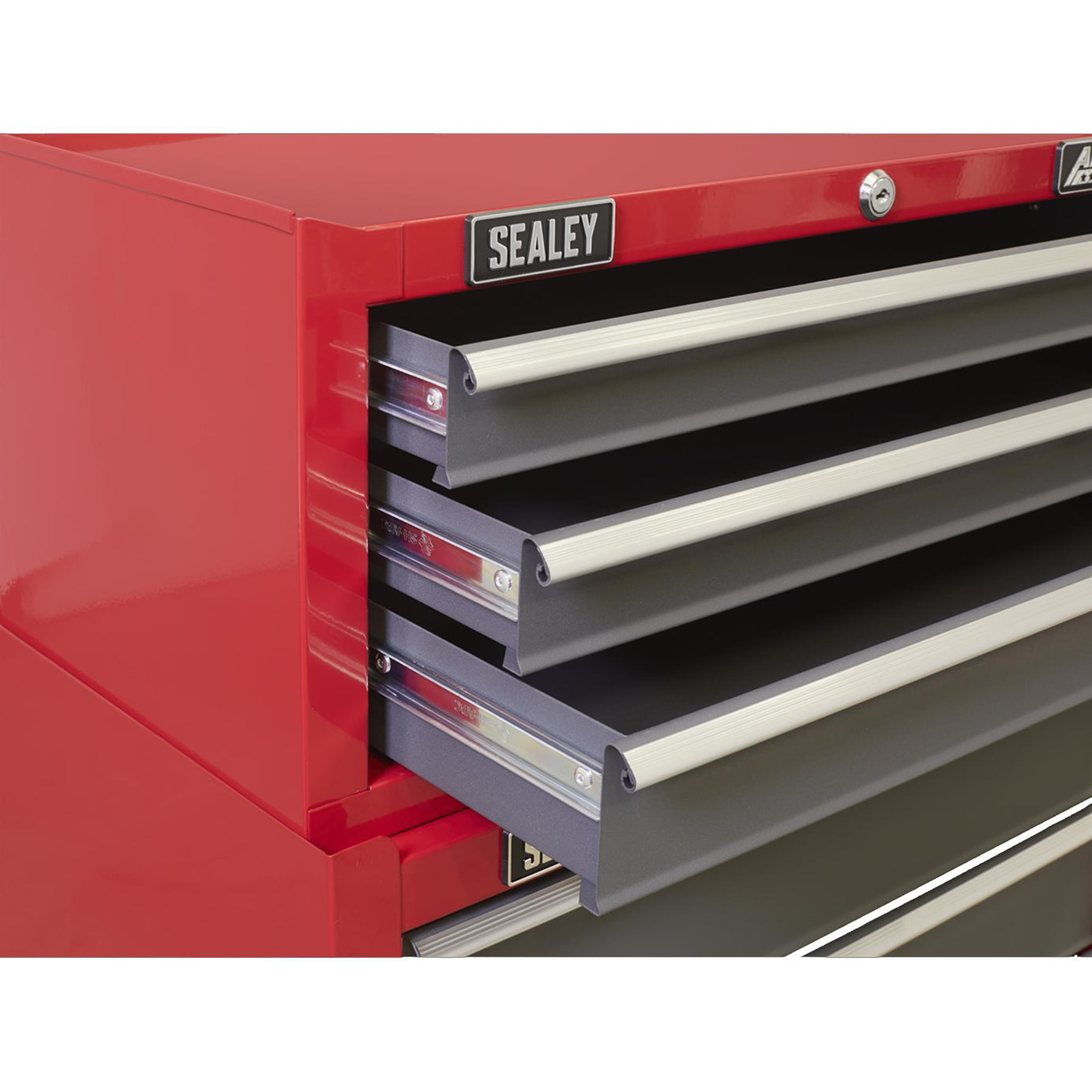 Sealey Mid-Box 3 Drawer with Ball-Bearing Slides - Red/Grey