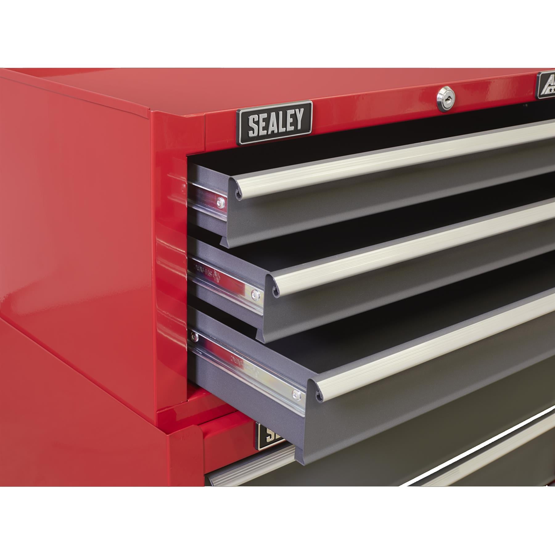 Sealey Mid-Box 3 Drawer with Ball-Bearing Slides - Red/Grey
