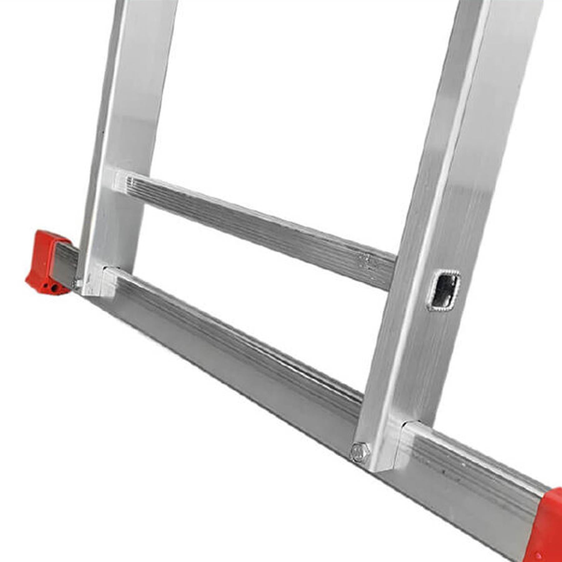 Dapetz 9 Rung Aluminium Extension Ladder 2.5m For Home, Double Section, 150 Kg