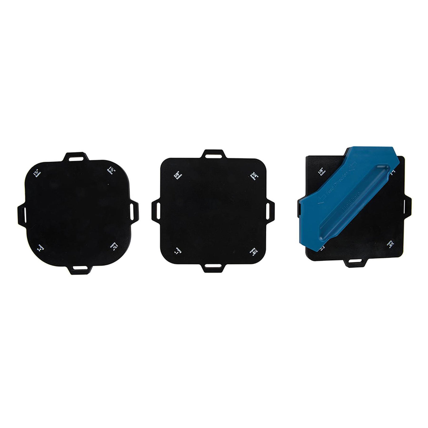Corner Radius Routing Templates 4 Pc With Rubber Strips 3 - 25mm (1/8 - 1) Radii