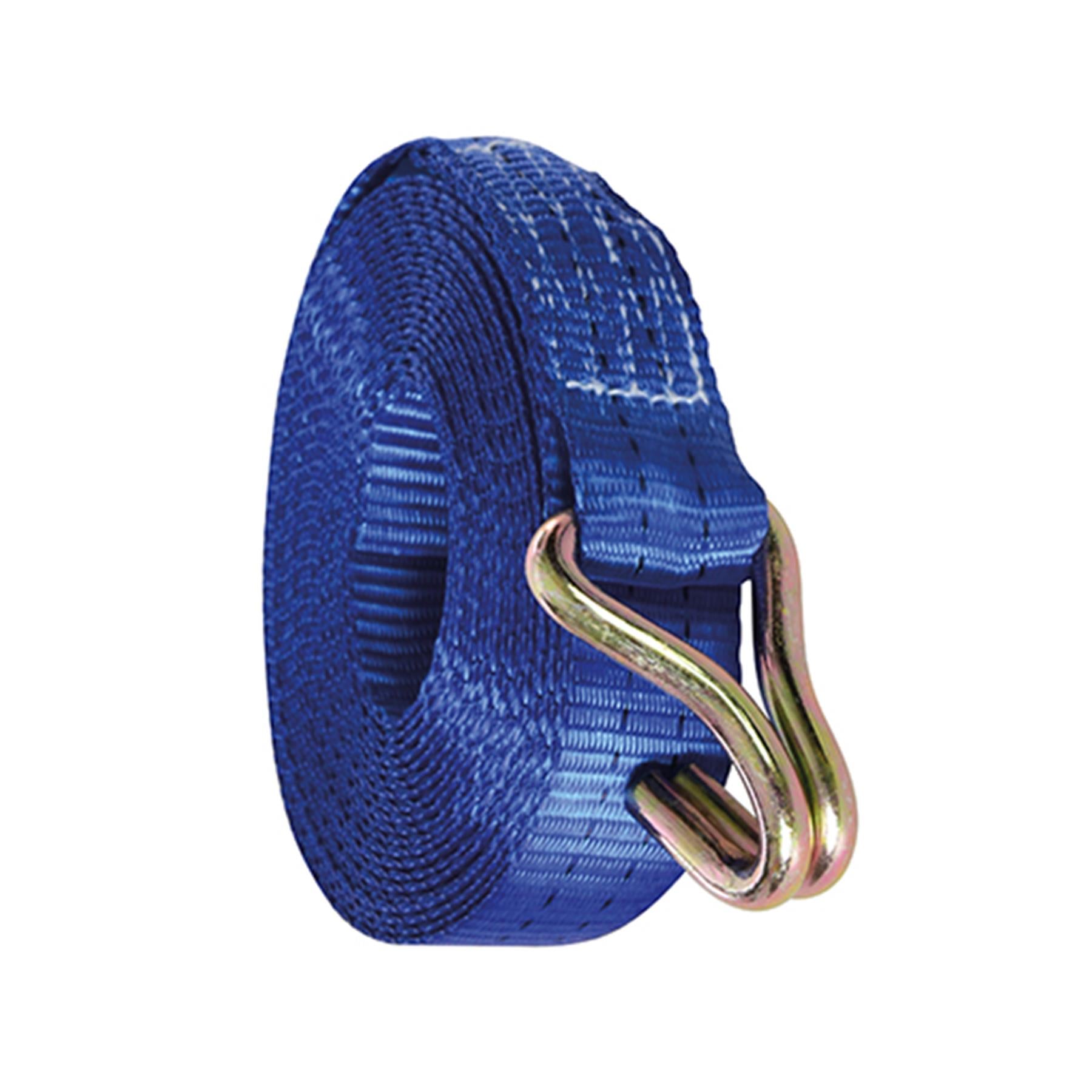 Rubber-Handled Ratchet Tie Down Strap J-Hook 6M X 38mm - Rated 750Kg New