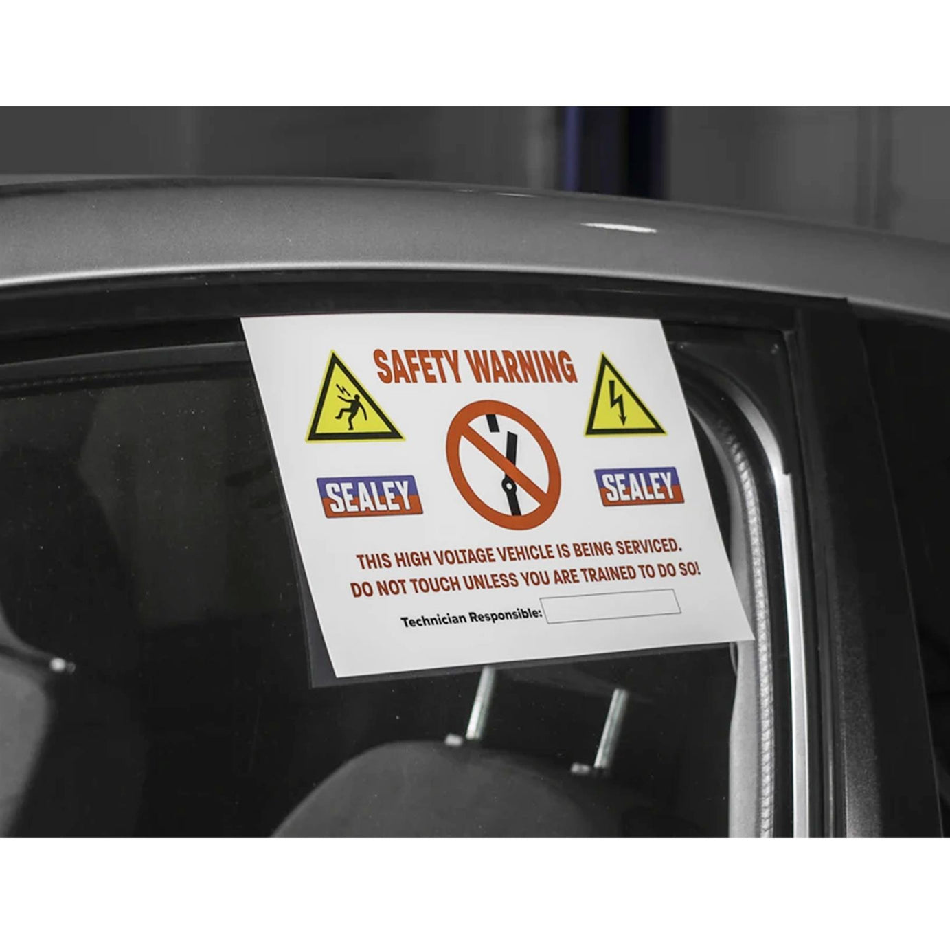 Sealey Hybrid/Electric Vehicle Warning Sign Safety warning sign