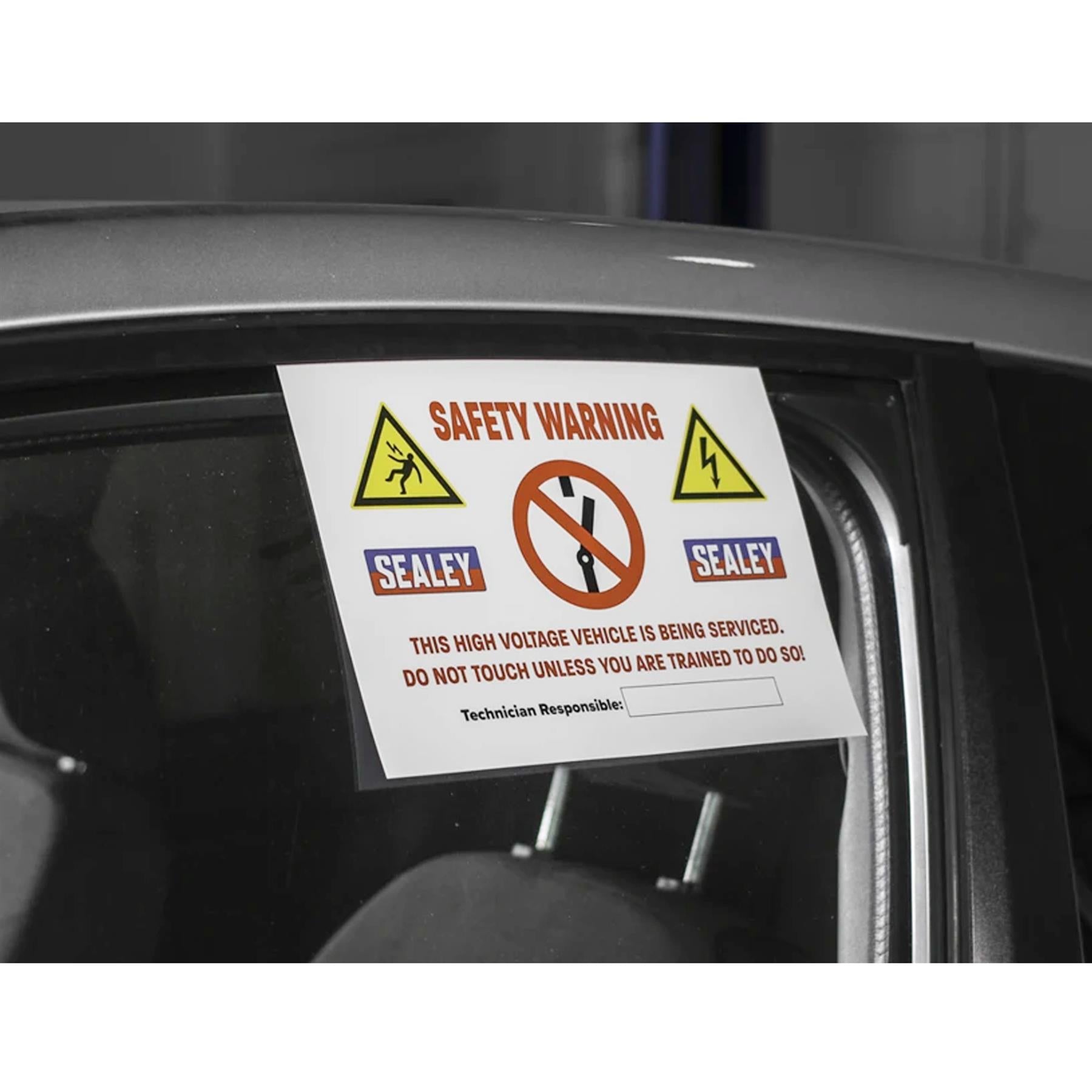 Sealey Hybrid/Electric Vehicle Warning Sign Safety warning sign
