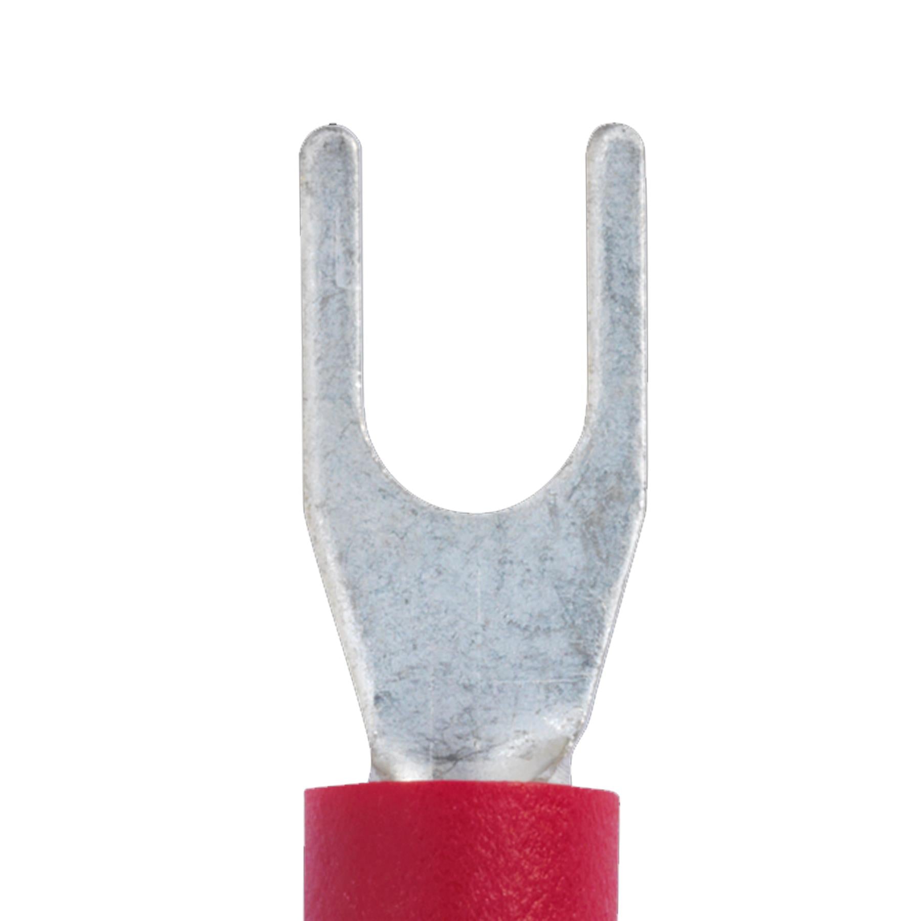 Sealey Easy-Entry Fork Terminal �3.7mm (4BA) Red Pack of 100
