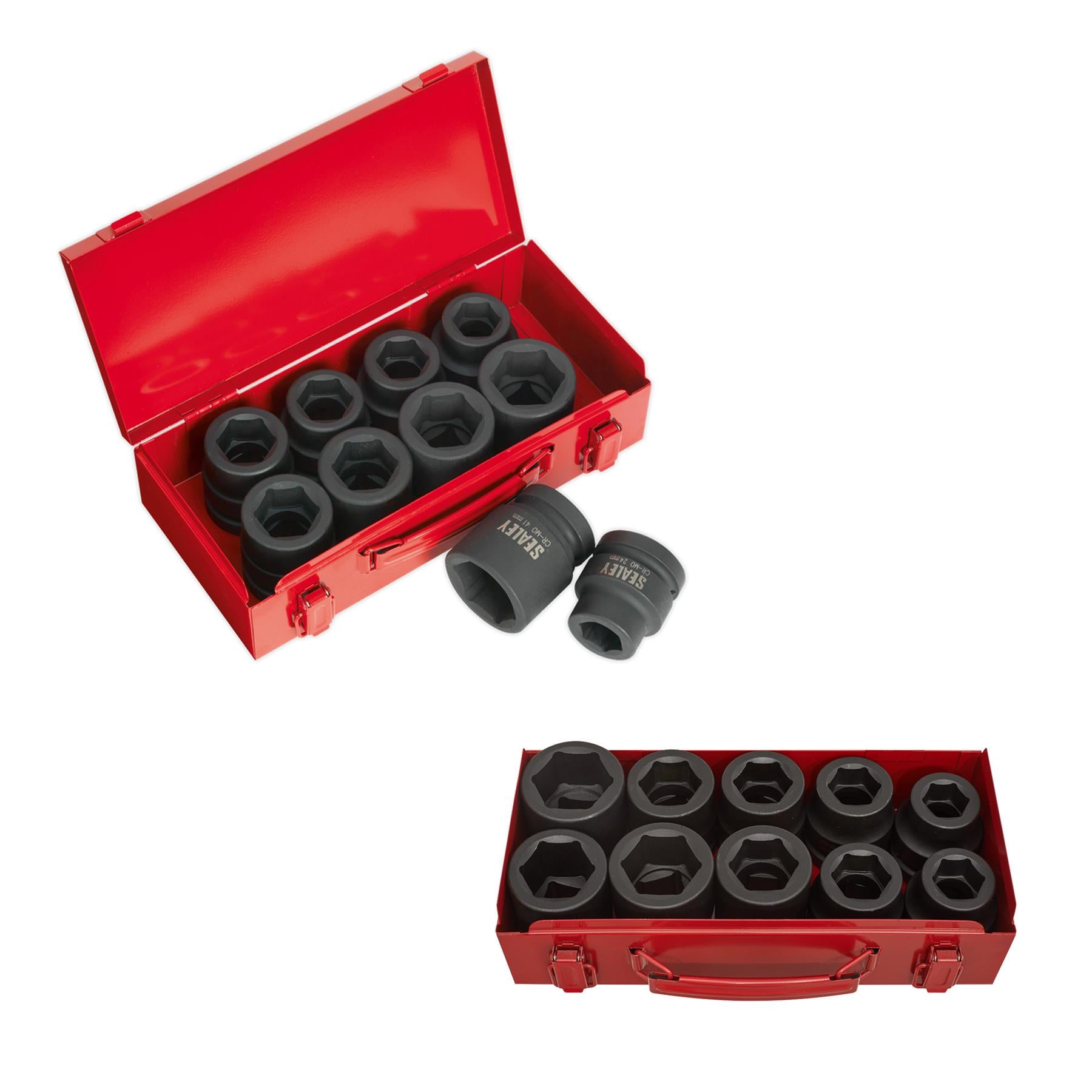 Sealey Impact Socket Set 10pc 1"Sq Drive Metric/Imperial Chrome Molybdenum Steel