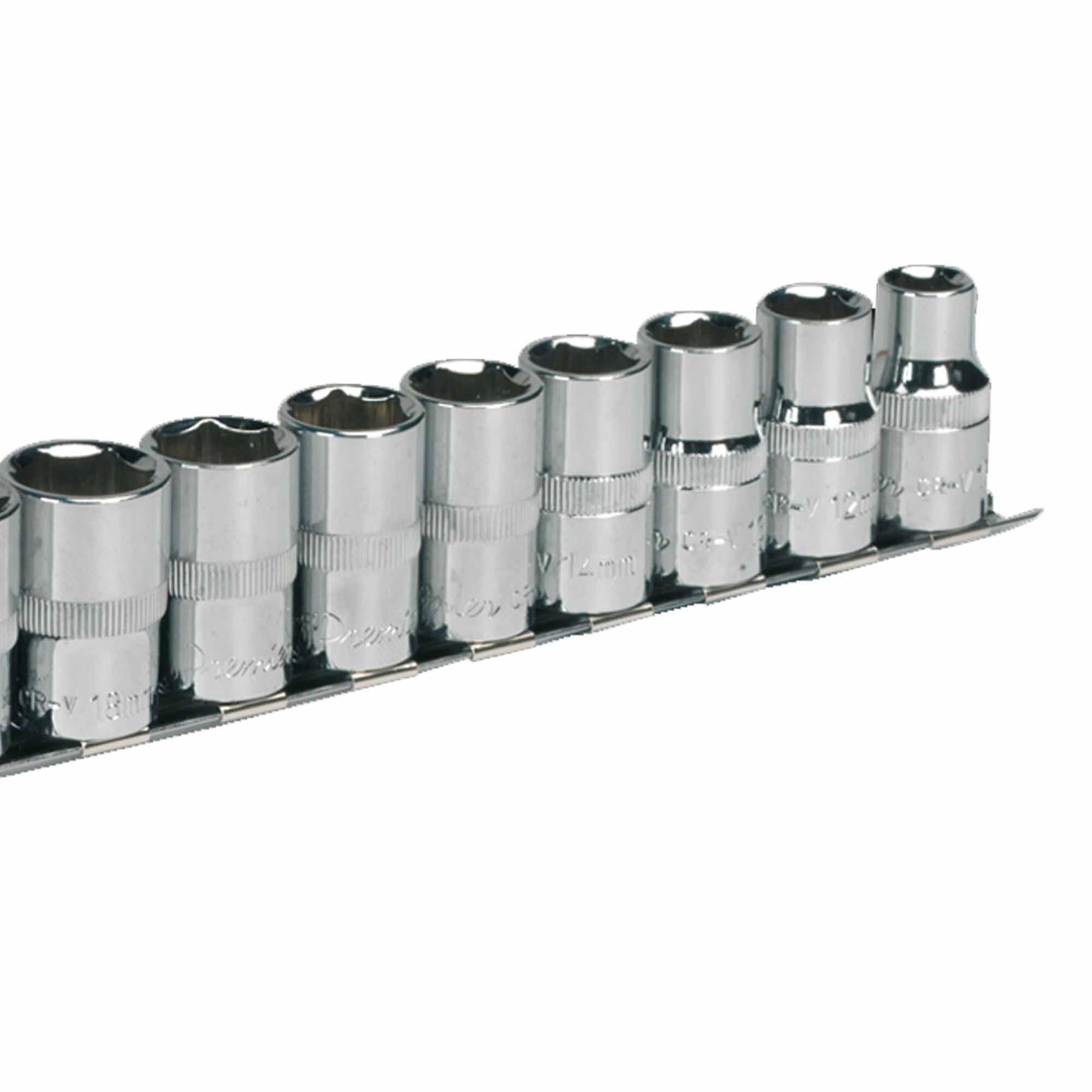 Socket Set 12pc 1/2"Sq Drive 6pt WallDrive Metric. Sealey