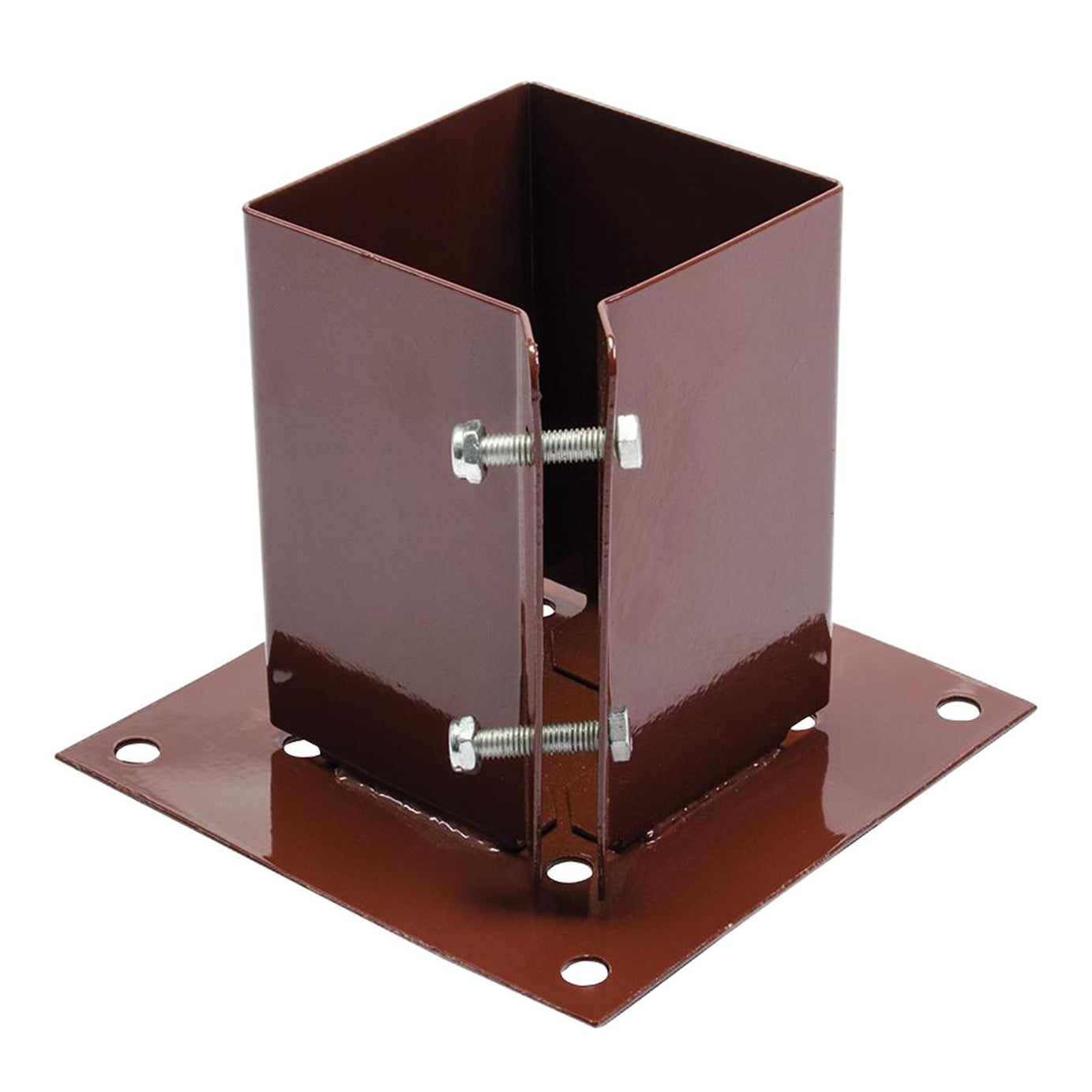 Fence Post Support Bolt Down 4" 100mm Garden Holder Like Metpost Bolt Grip Brown[Pack Of 1,DP05542]