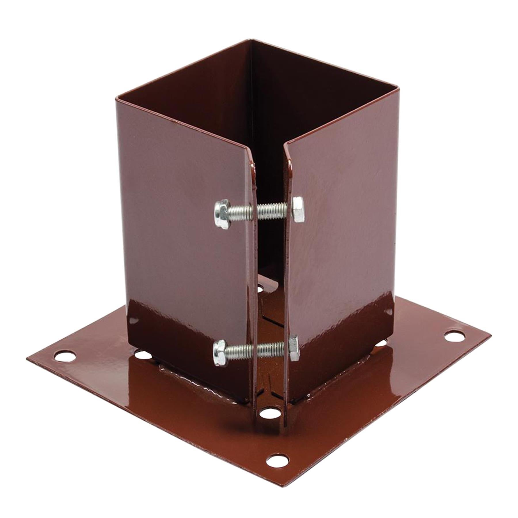Fence Post Support Bolt Down 4" 100mm Garden Holder Like Metpost Bolt Grip Brown[Pack Of 1,DP05542]