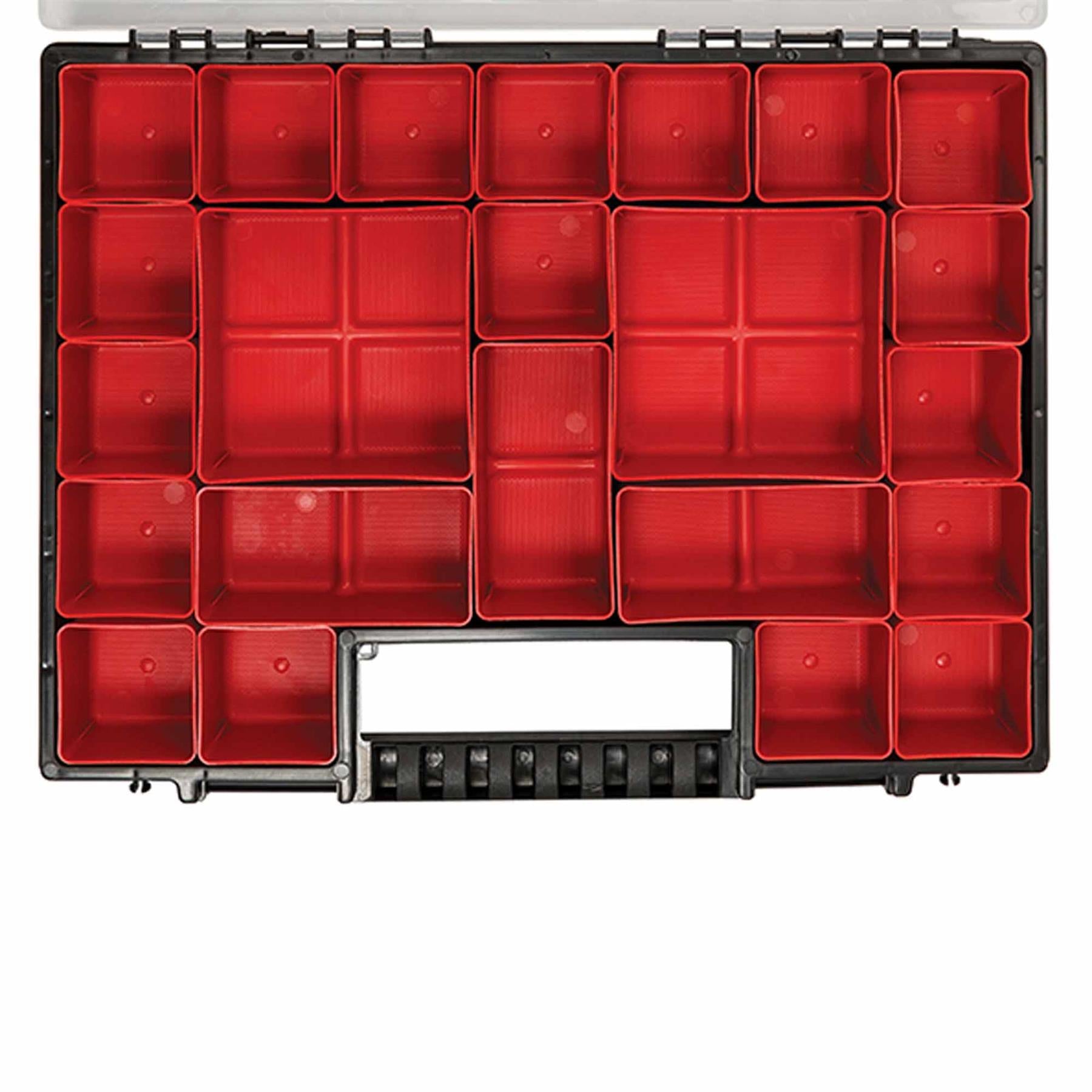 Small Parts Screw Tool Storage Organiser 21 Compartment Stackable Box