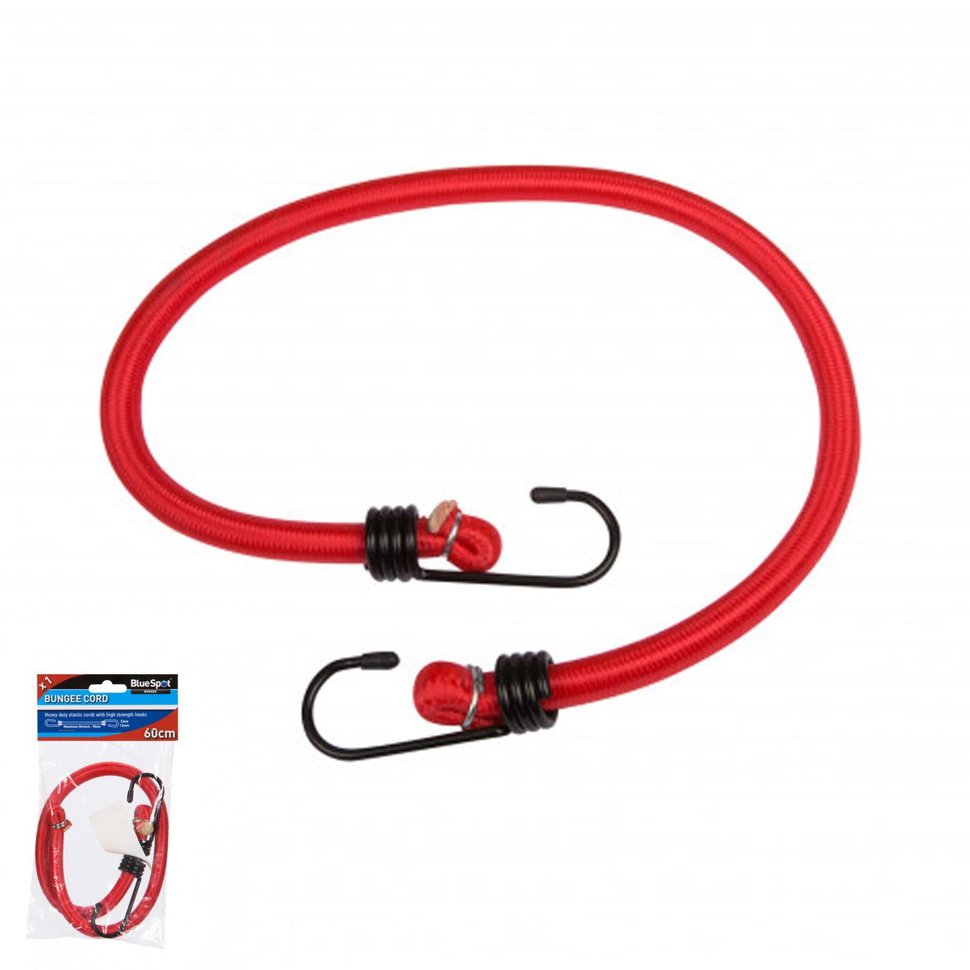 Bluespot Bungee Straps Cords 60 X 12mm With Hooks Elasticated Rope Cord Car Bike