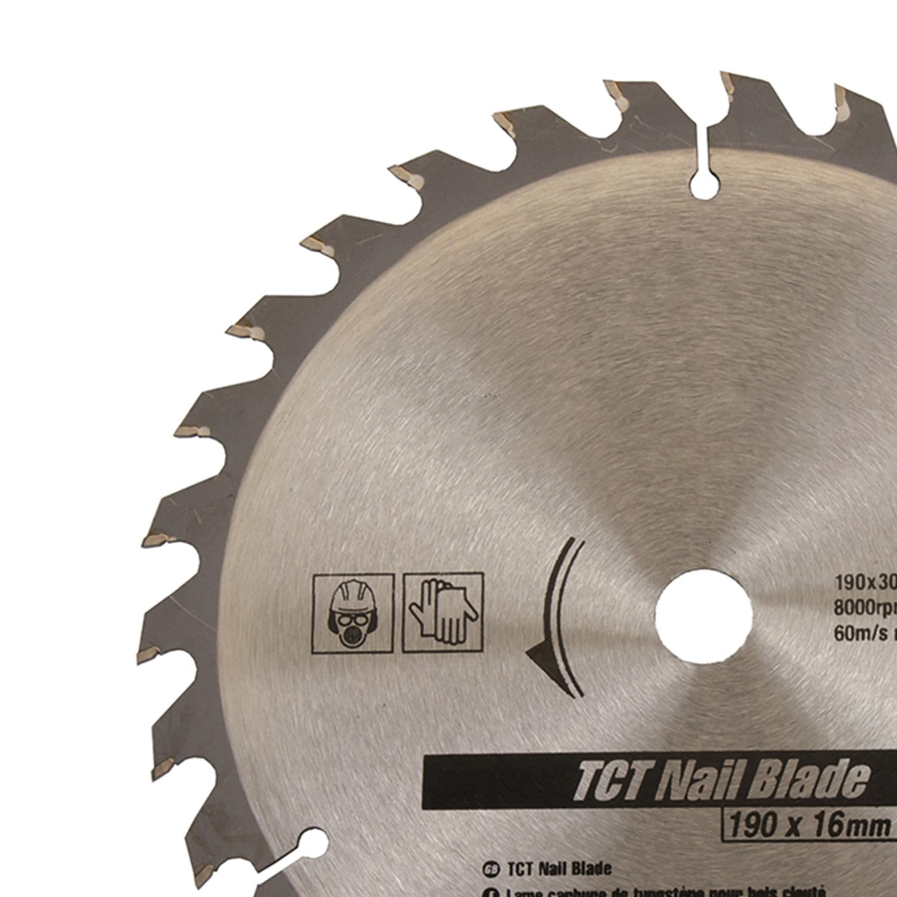 TCT Nail Blade 30T Circular Saw Blade 190mm X 16 Wood Mdf Hardwood Quality