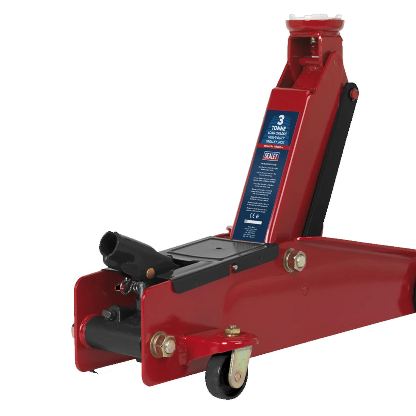 Sealey Car/Van/4x4 Trolley Jack 3 Tonne Long Chassis Heavy Duty - 1153CX