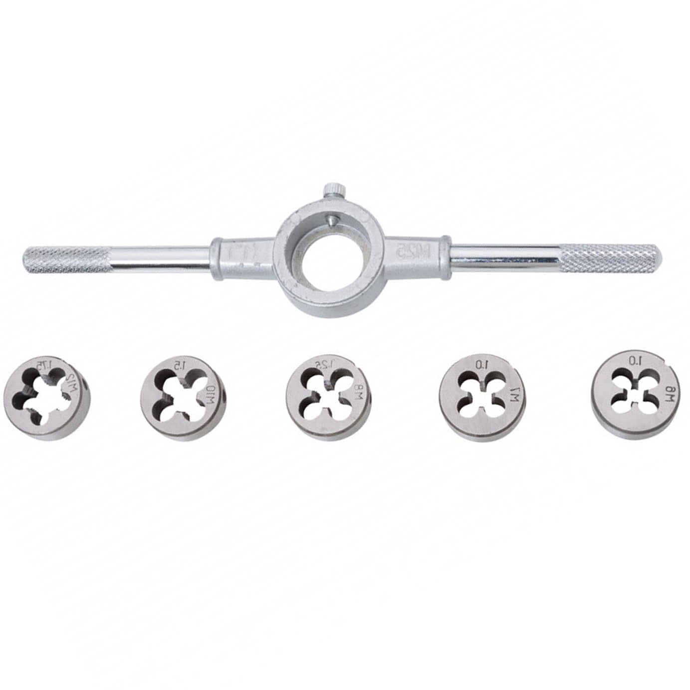 BlueSpot Die Set with Holder 6pc M6-M12 Thread Repair Alloy Steel Cutting Threads