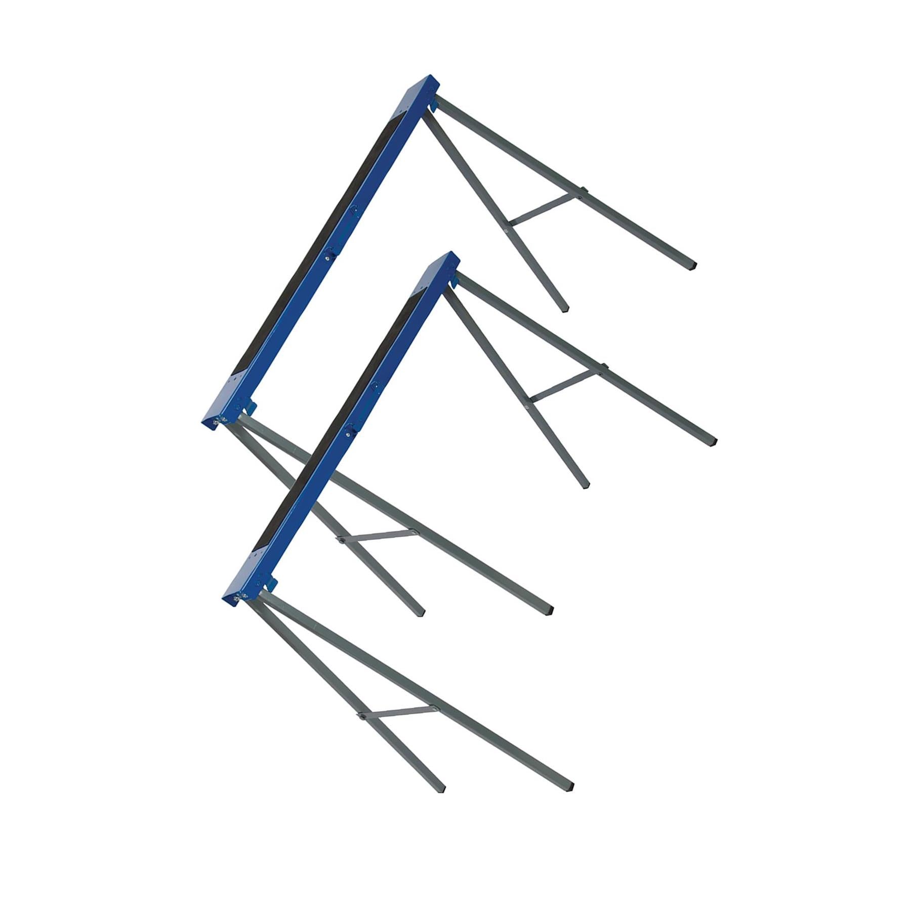 Metal Saw Horse Twin Pack 125Kg 100mm Wide Tops With Non Slip Rubber Mats