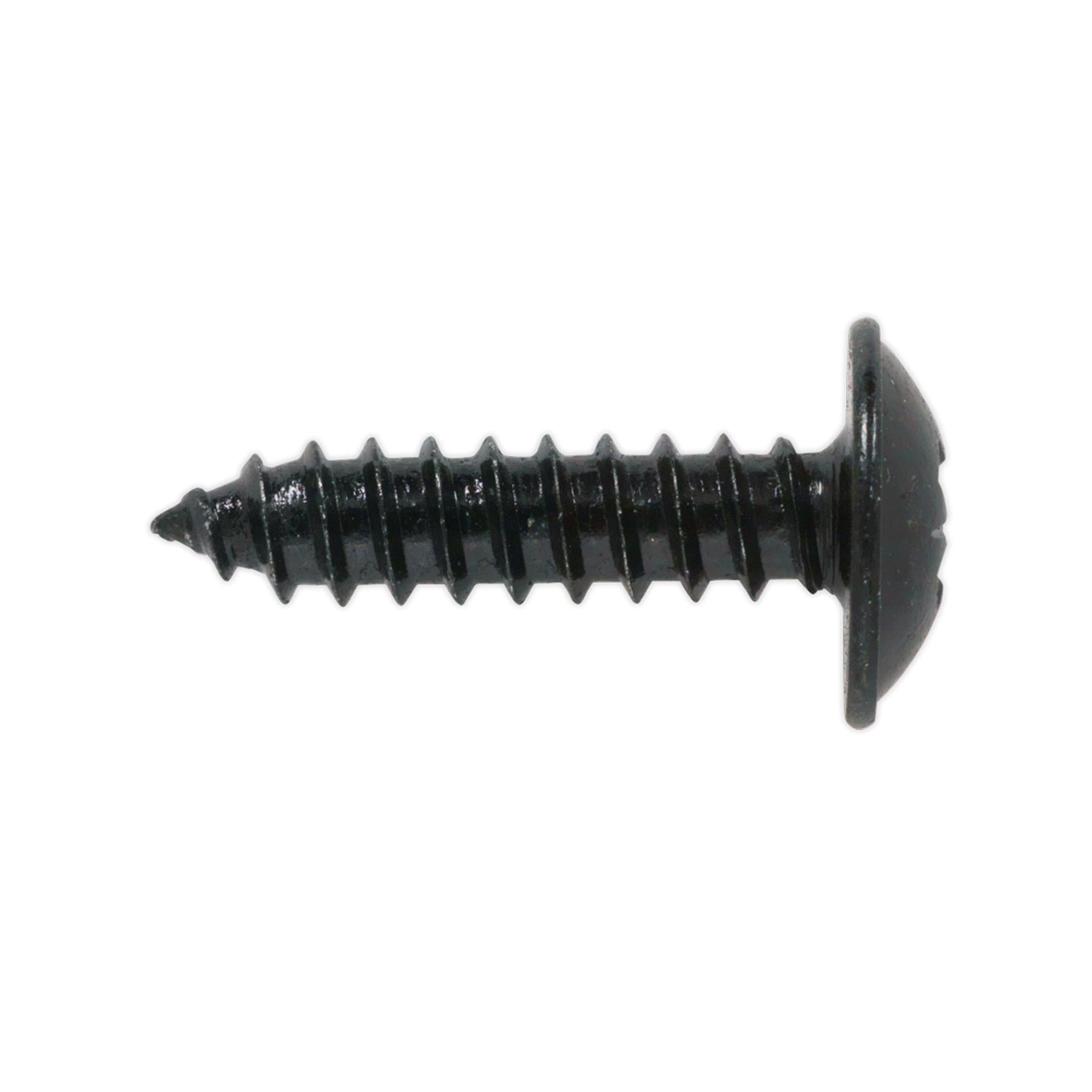Sealey Self Tapping Screw 4.8 x 13mm Flanged Head Black Pozi Pack 100