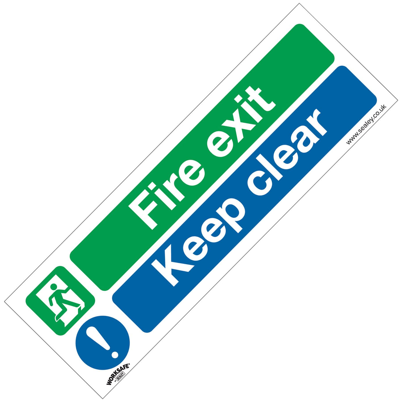 Sealey Safety Sign - Fire Exit Keep Clear - Rigid Plastic-Pk of 10