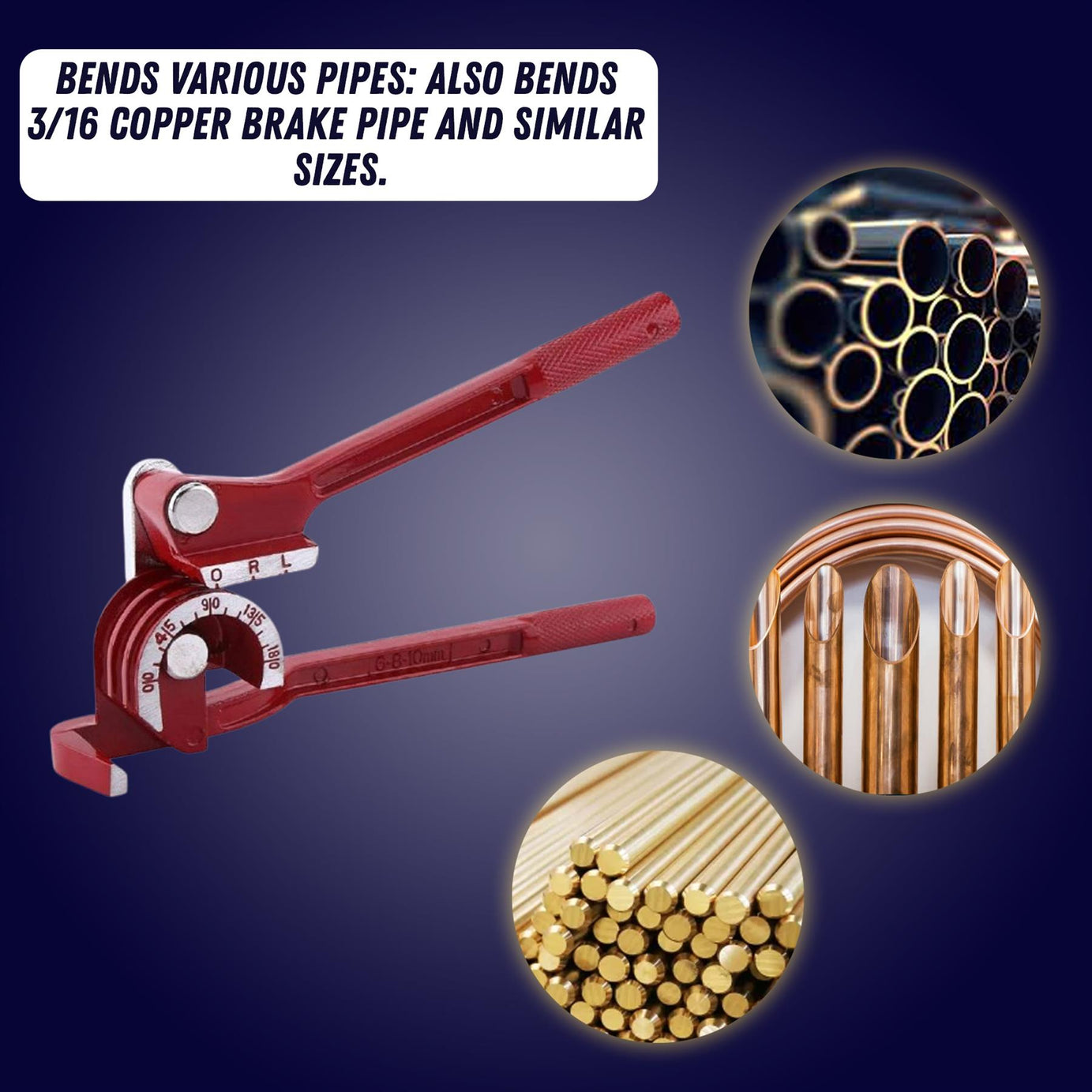 Mini Pipe Bender 3 in1 6mm 8mm and 10mm Copper Tube Bending Tool Brake Fuel Pipe