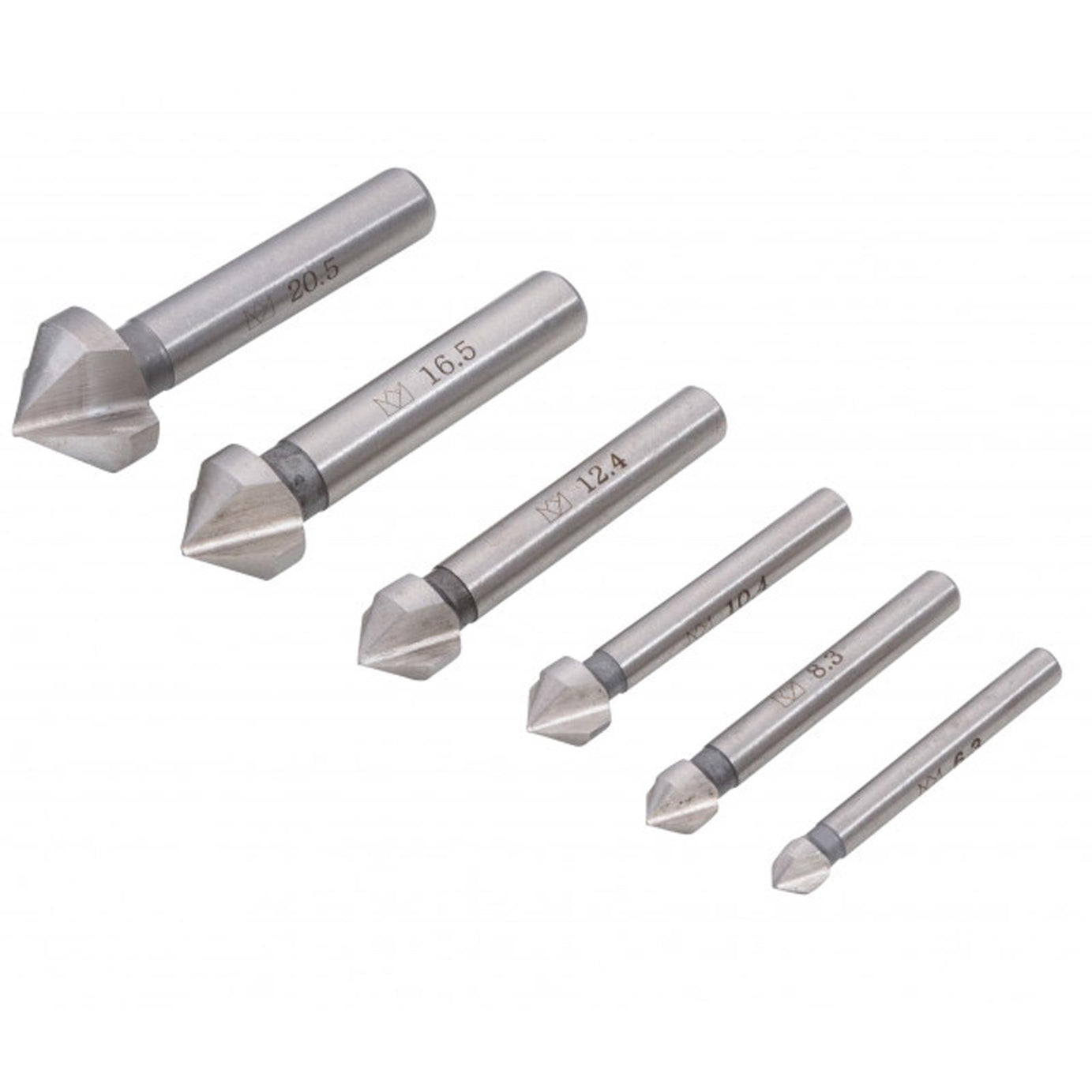 BlueSpot 6pc HSS Screw Countersink Drill Bit Set For Steel Plastic Wood Bits 6.3-20.5mm